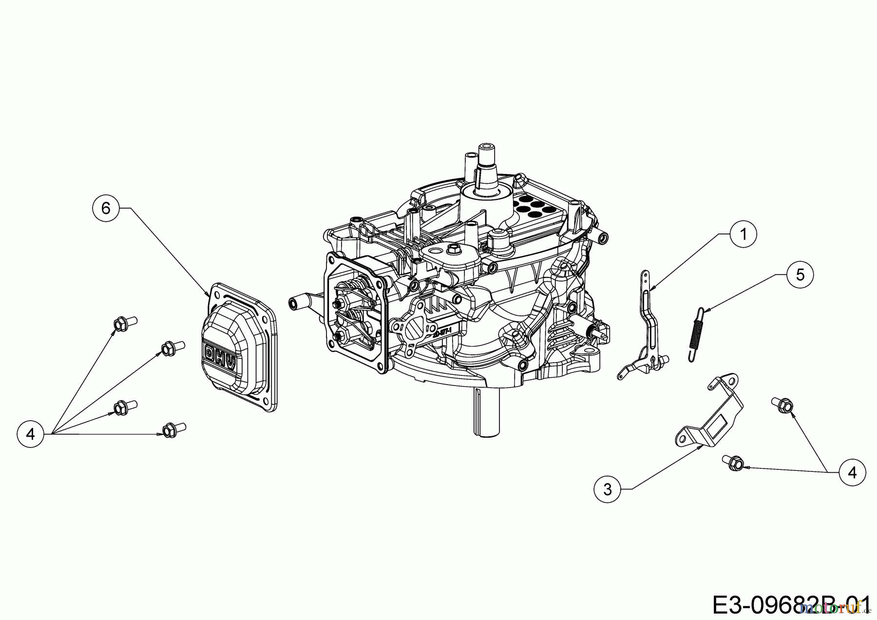  MTD-Motoren Vertikal 1P57NH 752Z1P57NH  (2019) Reglerarm, Short Block, Zylinderkopfdeckel