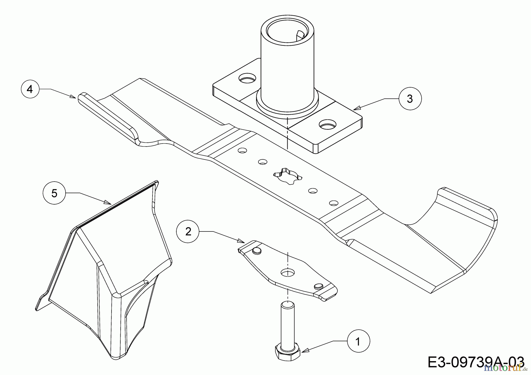  Mr.Gardener Motormäher HW 42 B 11A-LL5B629  (2019) Messer, Messeraufnahme, Mulchstopfen