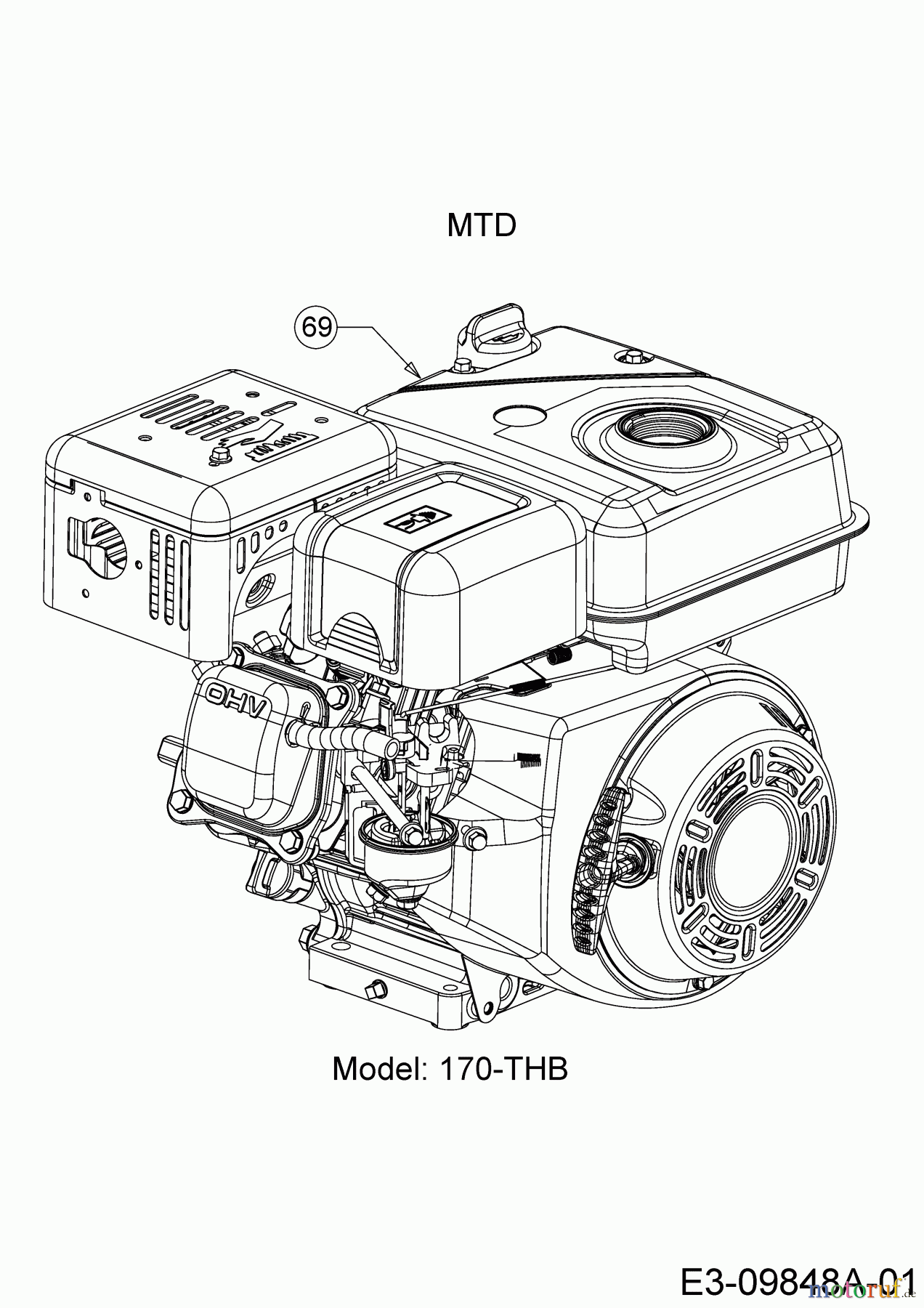  MTD Motorhacken T/405 M 21AA46M3678  (2020) Motor MTD