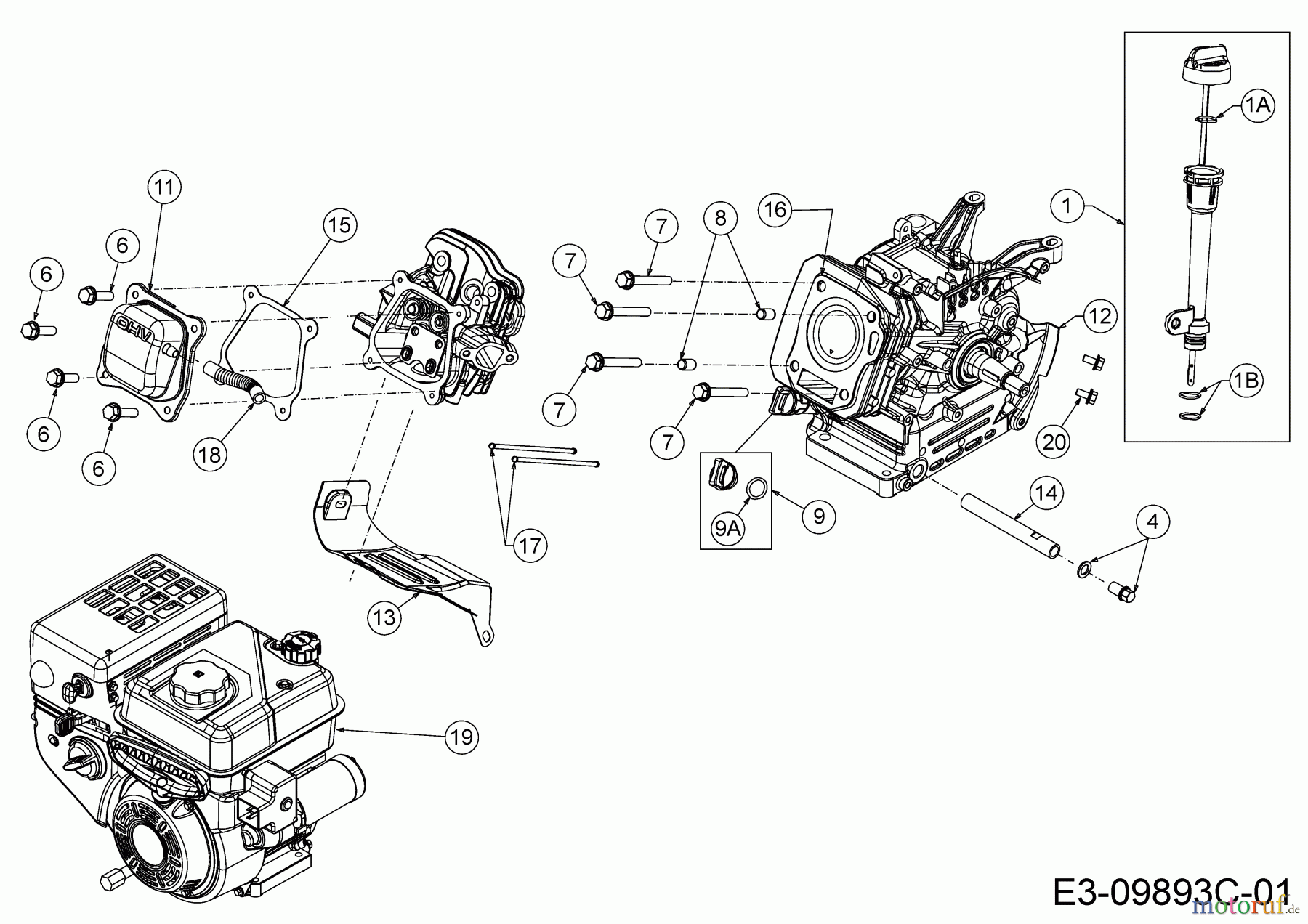  MTD-Motoren Horizontal 670-WHA 752Z670-WHA  (2020) Leitbleche, Stössel, Ölmeßstab, Zylinderkopfdeckel