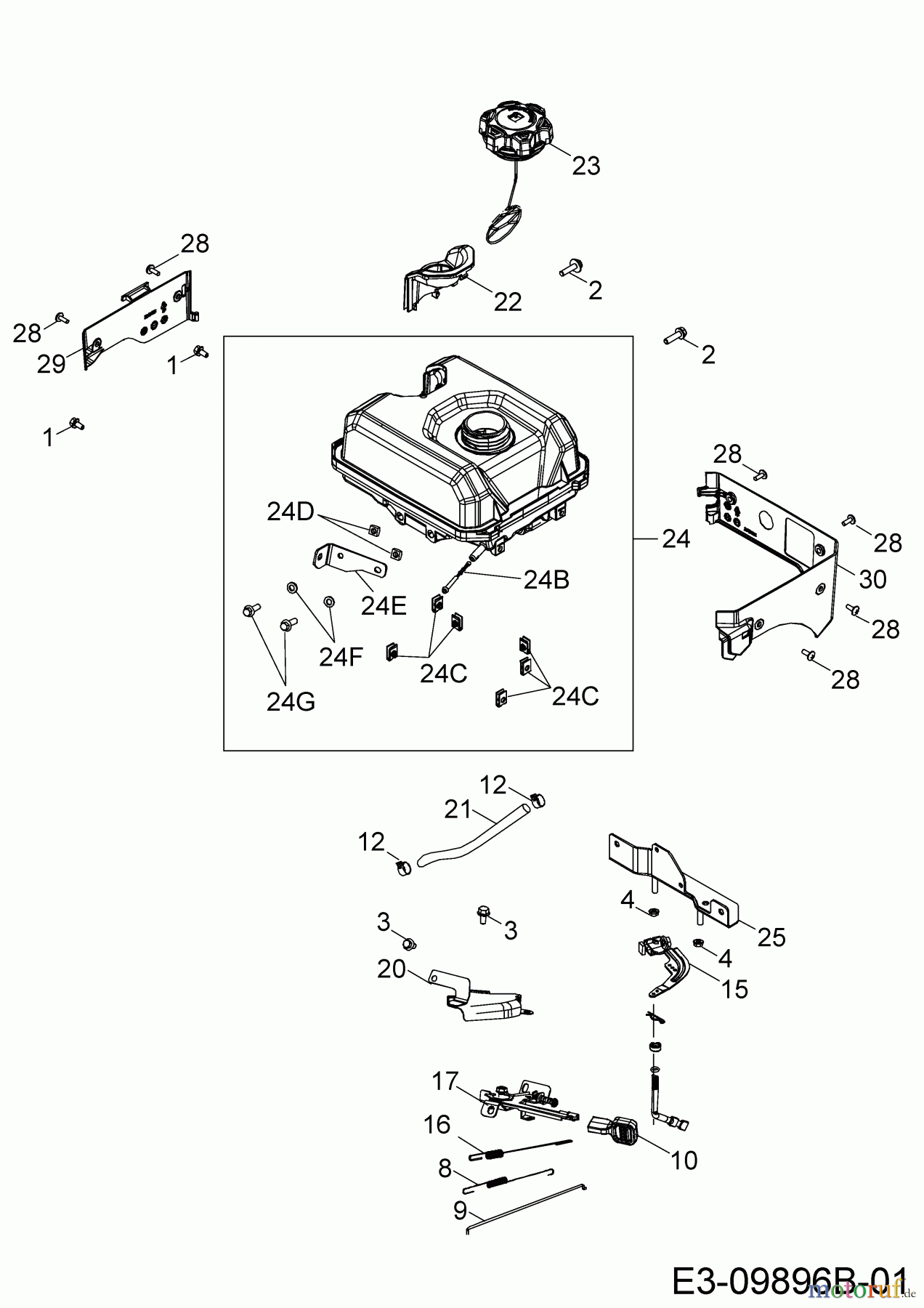  MTD-Motoren Horizontal 670-WHA 752Z670-WHA  (2020) Regelung, Tank