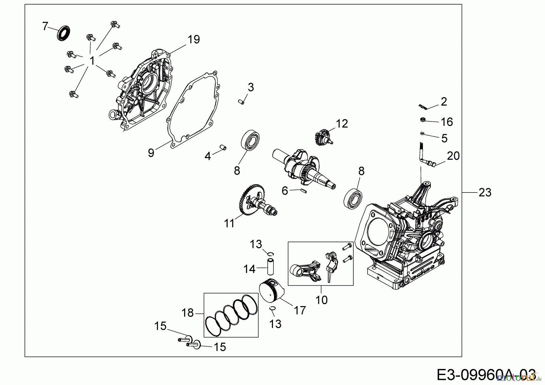  MTD-Motoren Horizontal 670-JH 752Z670-JH  (2019) Rumpfmotor