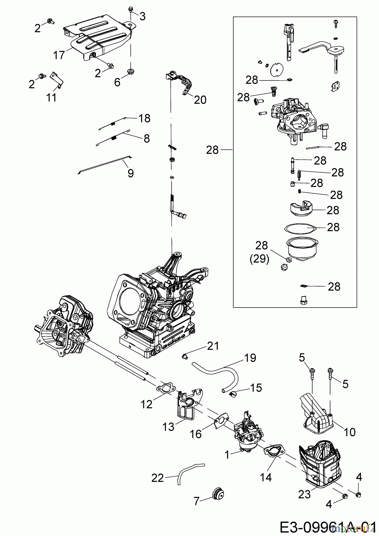  MTD-Motoren Horizontal 670-JH 752Z670-JH  (2020) Regelung, Vergaser