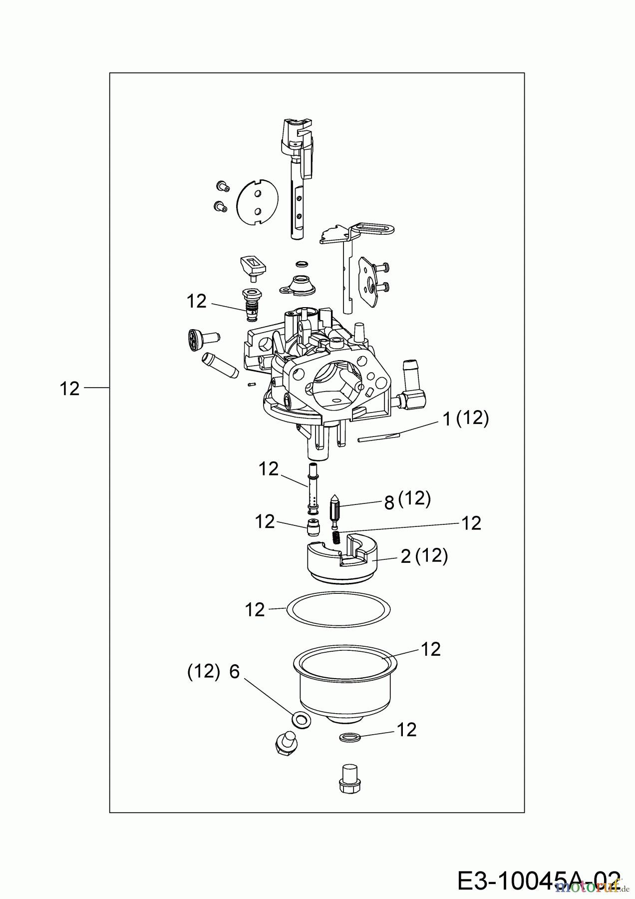  MTD-Motoren Horizontal 678-SH 752Z678-SH  (2019) Reparatursatz Vergaser