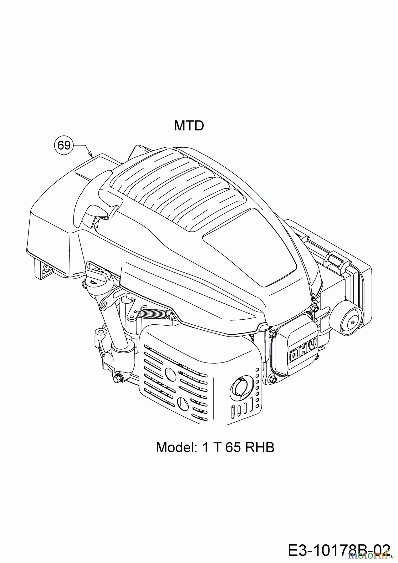  MTD Motormäher mit Antrieb DL 53 SP 12A-PAS4677  (2018) Motor MTD