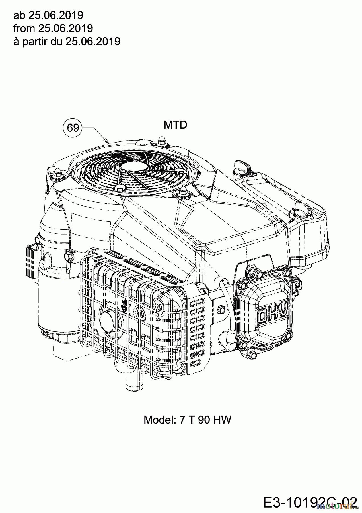  Riwall Rasentraktoren RLT 92 T 13AB765E623  (2019) Motor MTD