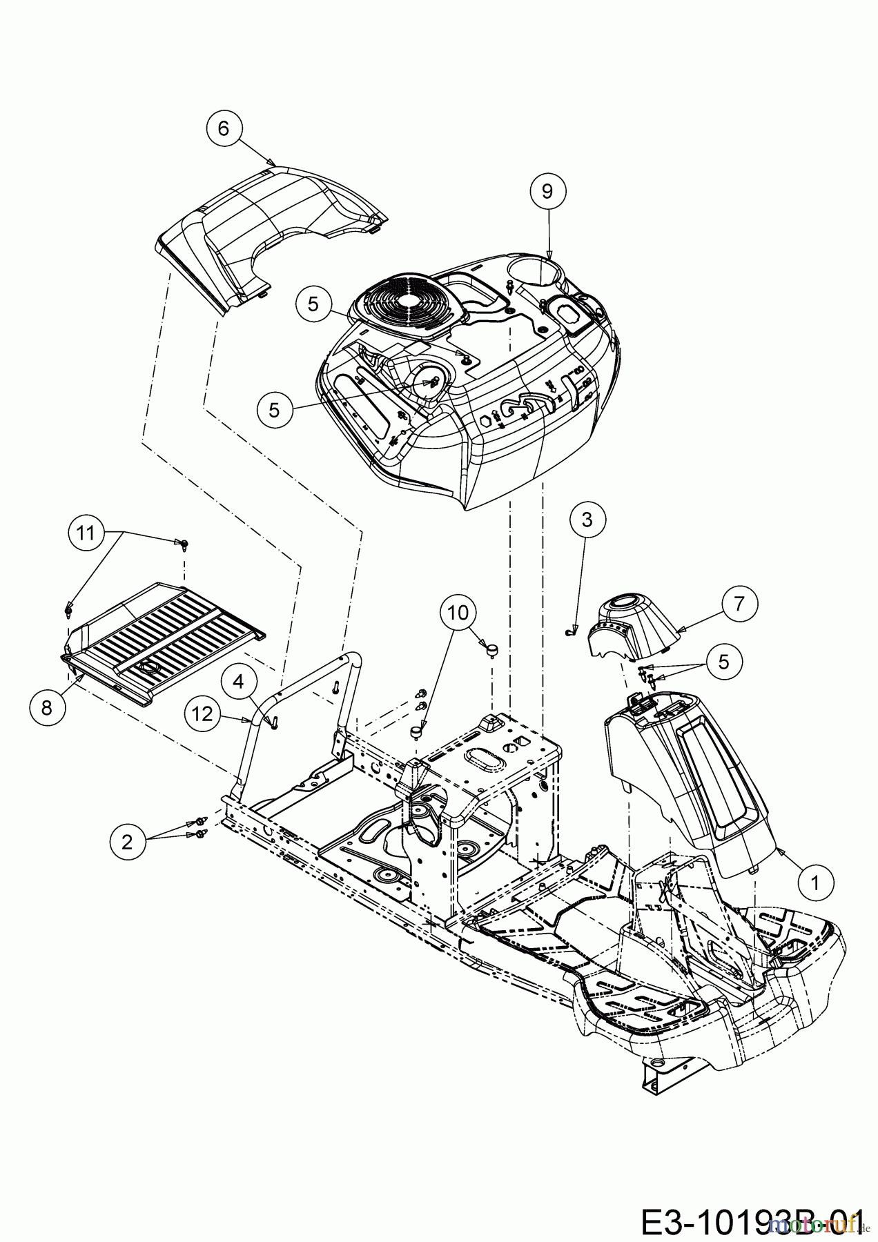  Bricolage Rasentraktoren INV R10576 LB 13AC26JD648 (2019) Verkleidungen