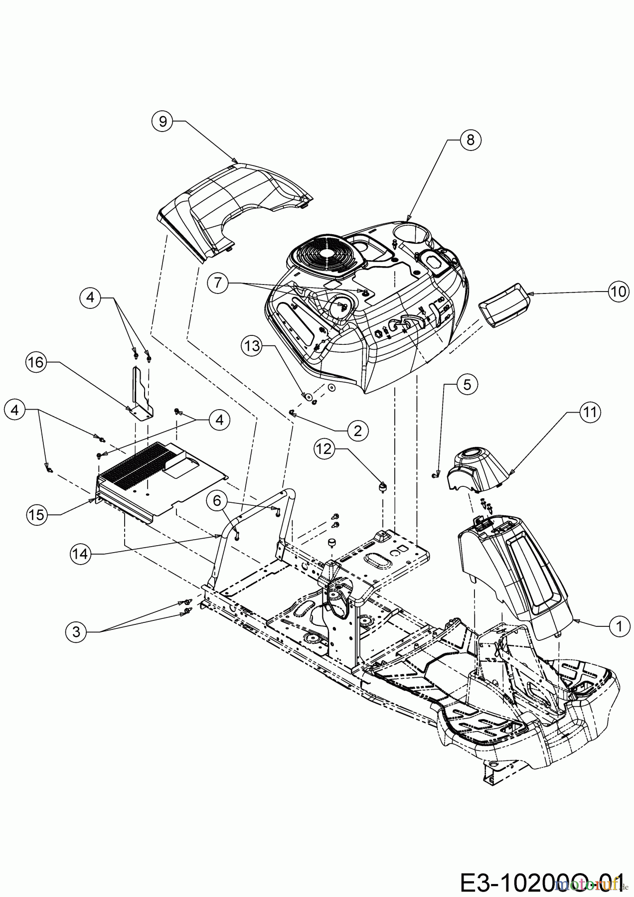  MTD Rasentraktoren Minirider 76 SDHE 13A221JD600  (2019) Verkleidungen