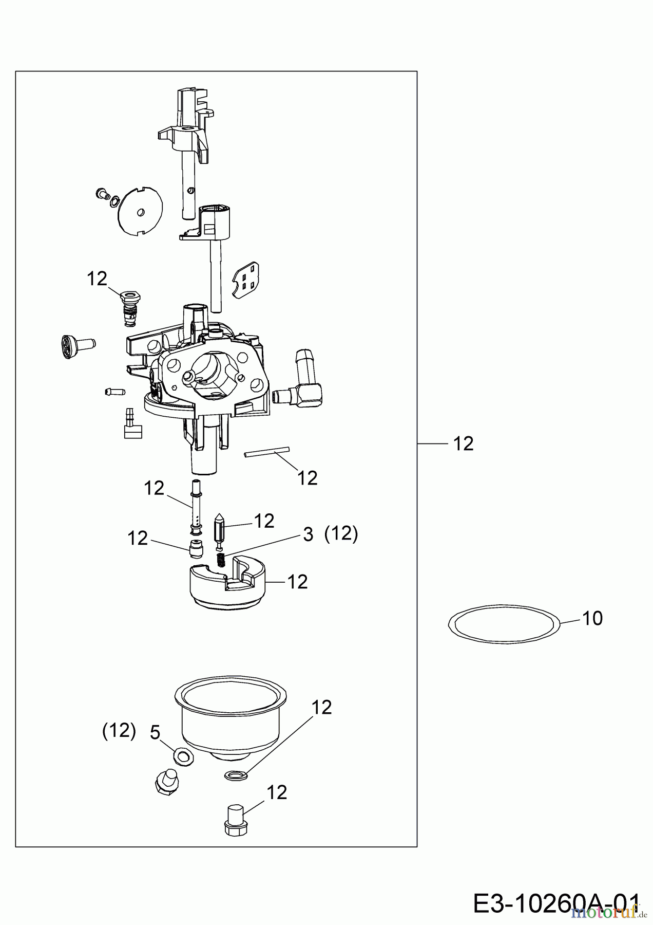  MTD-Motoren Horizontal 670-WH 752Z670-WH  (2020) Reparatursatz Vergaser