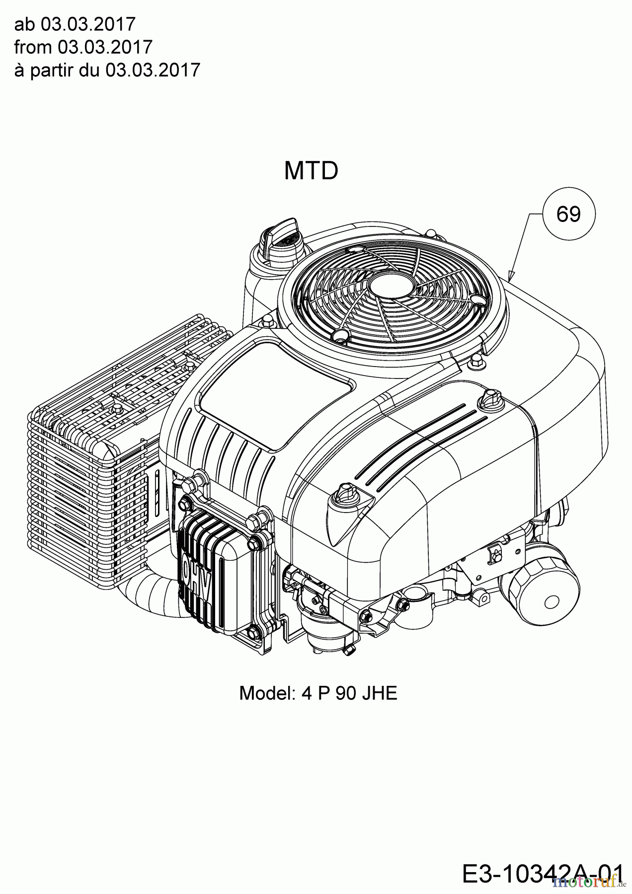  MTD Motormäher mit Antrieb WCM 84 E 12AE76SM678  (2020) Motor MTD ab 03.03.2017