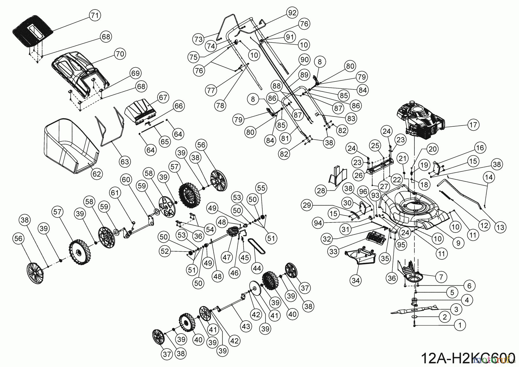  MTD Motormäher mit Antrieb Smart 53 SPO 12A-H2KC600 (2022) Grundgerät