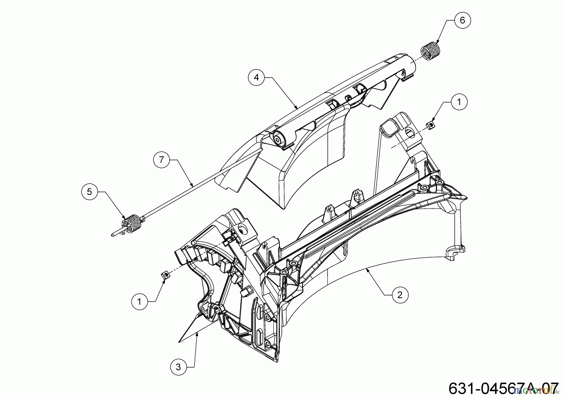  Troy-Bilt Motormäher TB 196 11A-B2ML309  (2023) Leitstück hinten, Heckklappe