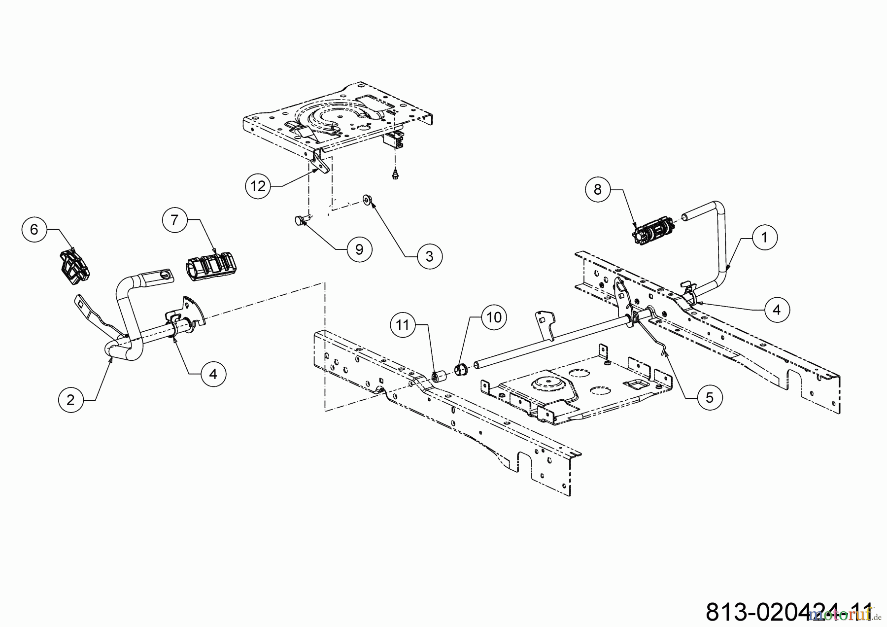  Verts Loisirs Rasentraktoren VL 117 H 13BTA1KT617 (2022) Bremsstange, Schaltstange, Pedal