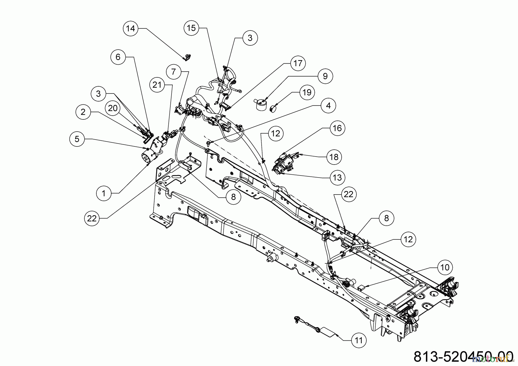  Gartenland Rasentraktoren GL 22.0/106 H 13CAA1KR640 (2021) Elektroteile