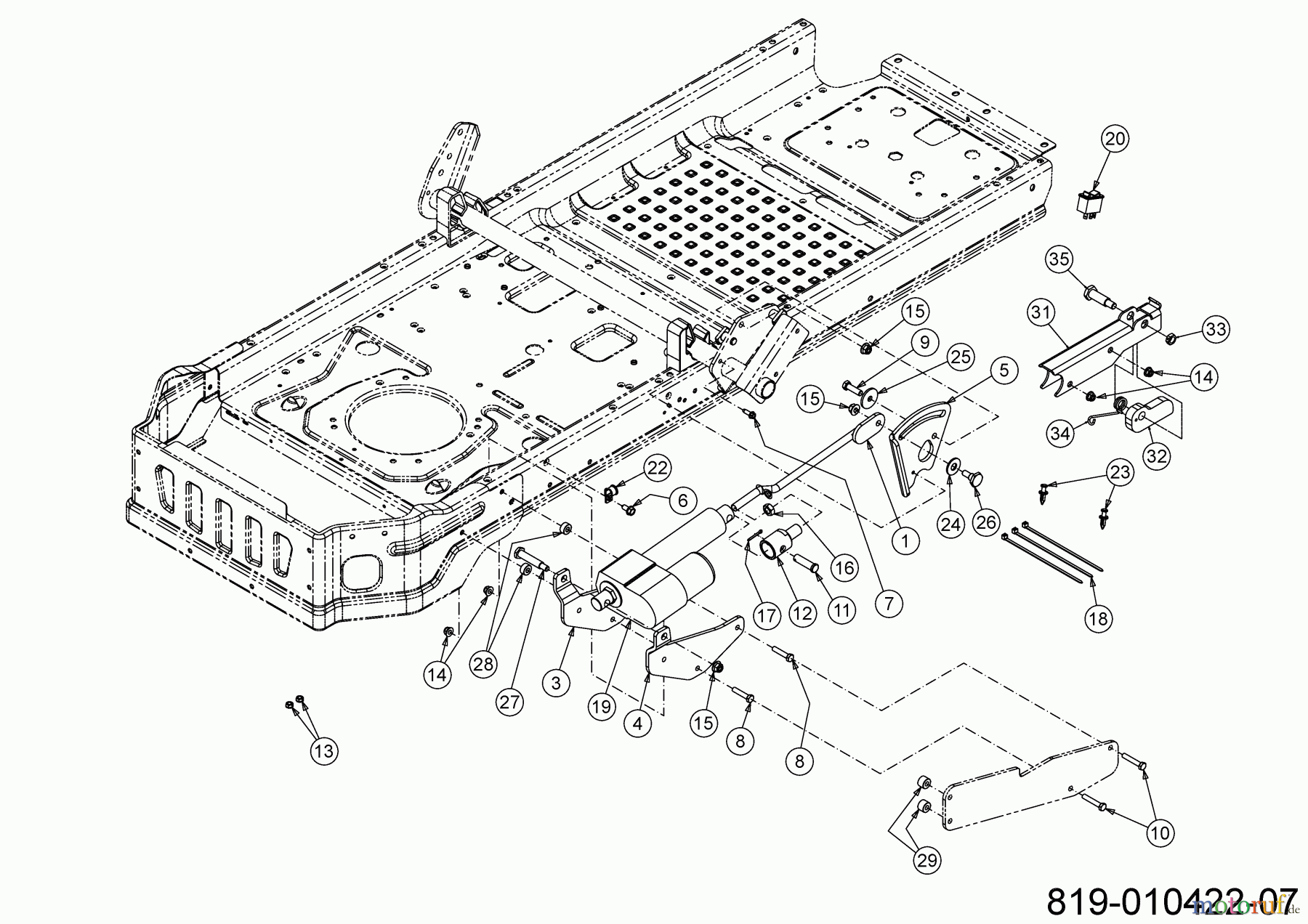  MTD Zubehör Zubehör Zero Turn Elektrische Mähwerksaushebung für Z1 19B70045100  (2018) Mähwerksaushebung, elektrisch