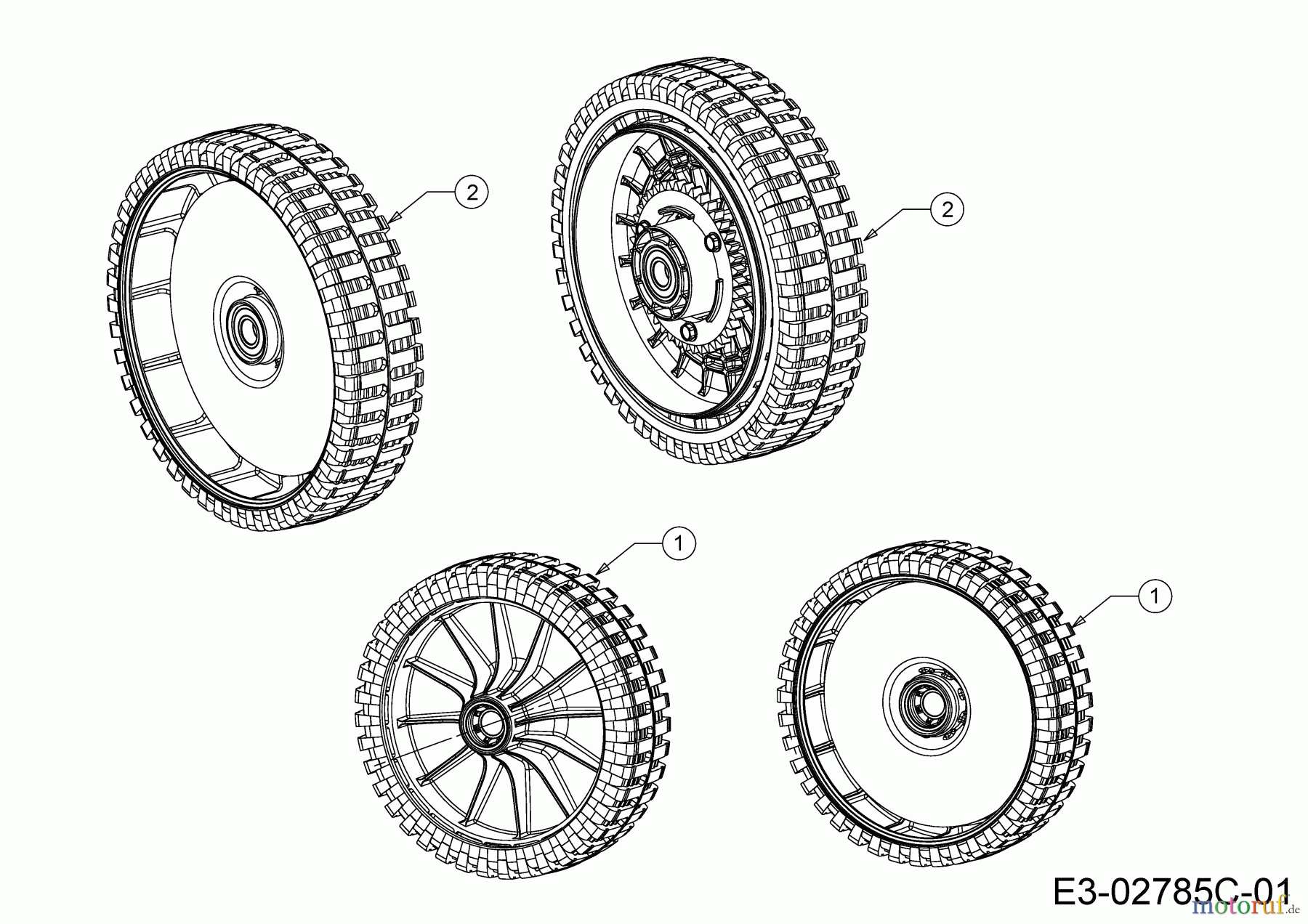  MTD Motormäher mit Antrieb Smart 53 SPBS 12D-PY5L600 (2022) Räder