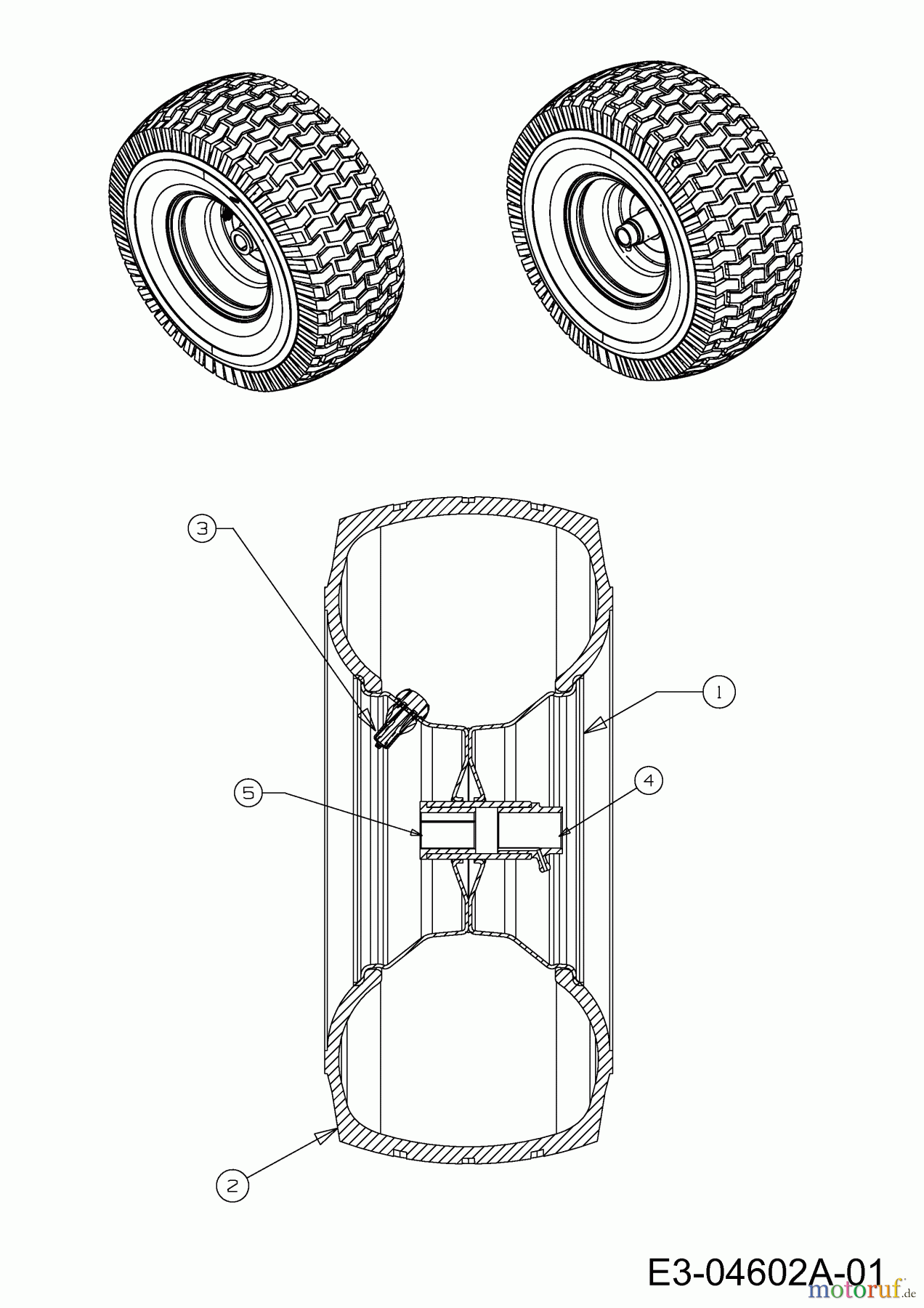  Bricolage Rasentraktoren INV A13092 AB 13A776SE648 (2022) Räder vorne 15x6