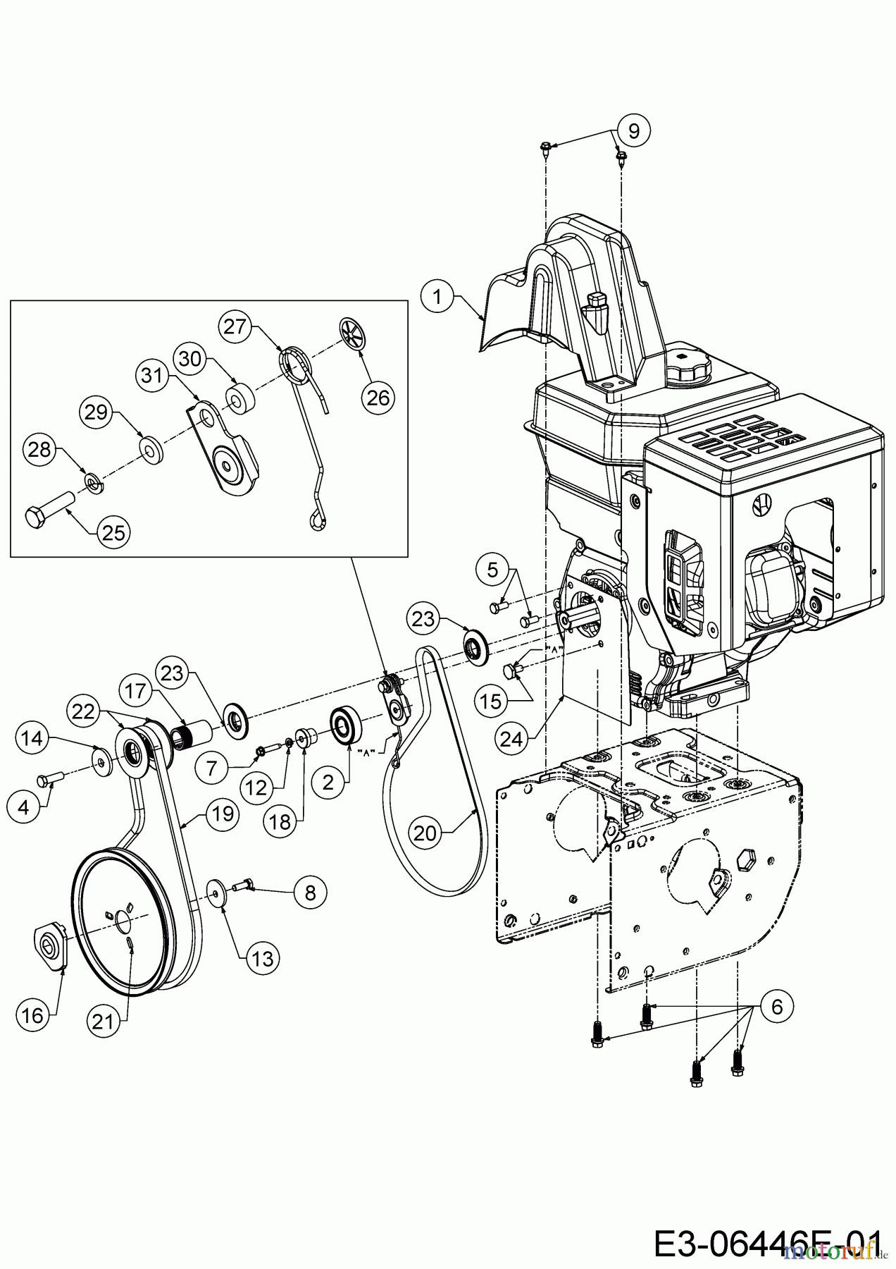  MTD Schneefräsen Optima ME 76 31BY5ET5678  (2022) Fahrantrieb, Fräsantrieb