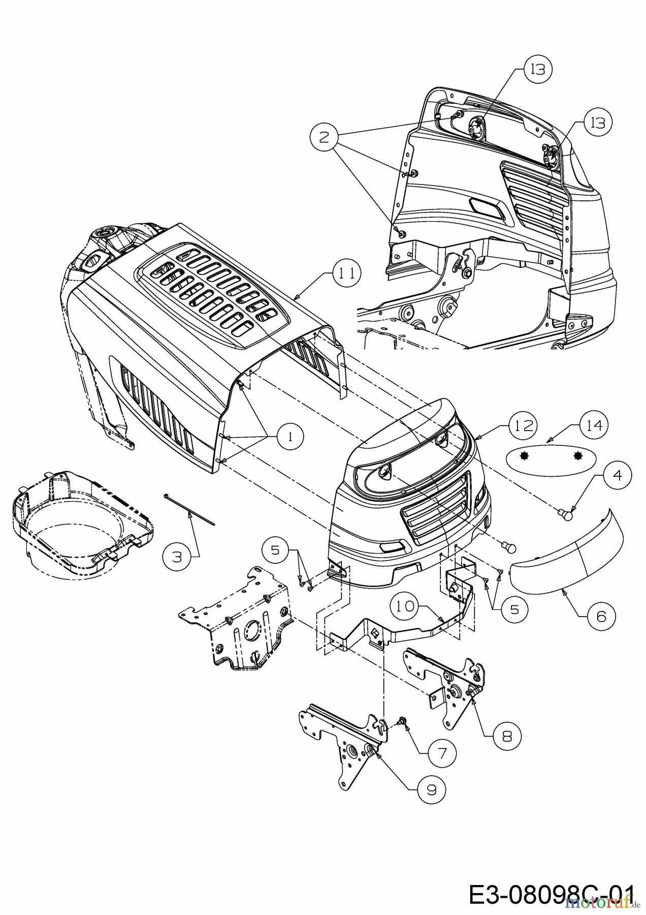  MTD Rasentraktoren MTD 92 13A7765E600 (2020) Motorhaube 5-Style