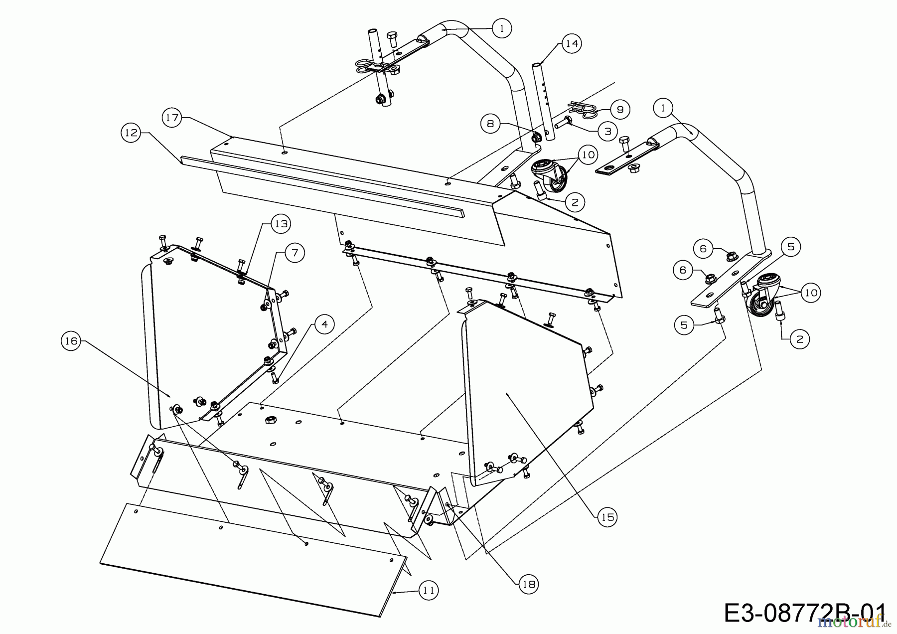  MTD Zubehör Zubehör Kehrmaschinen Kehrgutbehälter Kehrgutbehälter 70 cm 196A067-000  (2018) Grundgerät