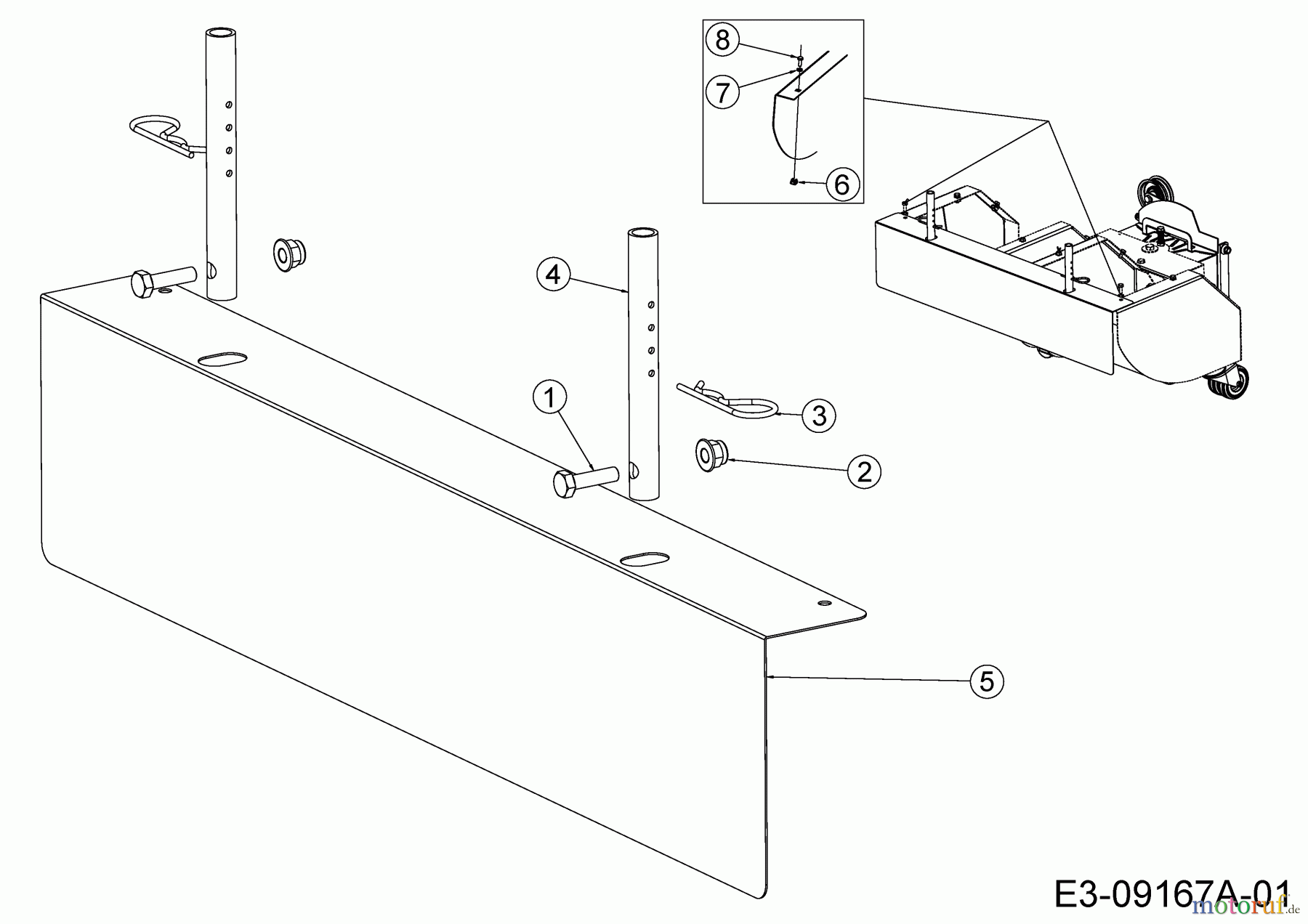  MTD Zubehör Zubehör Kehrmaschinen Deflektor Deflektor 70 cm 196-069-000  (2019) Deflektor