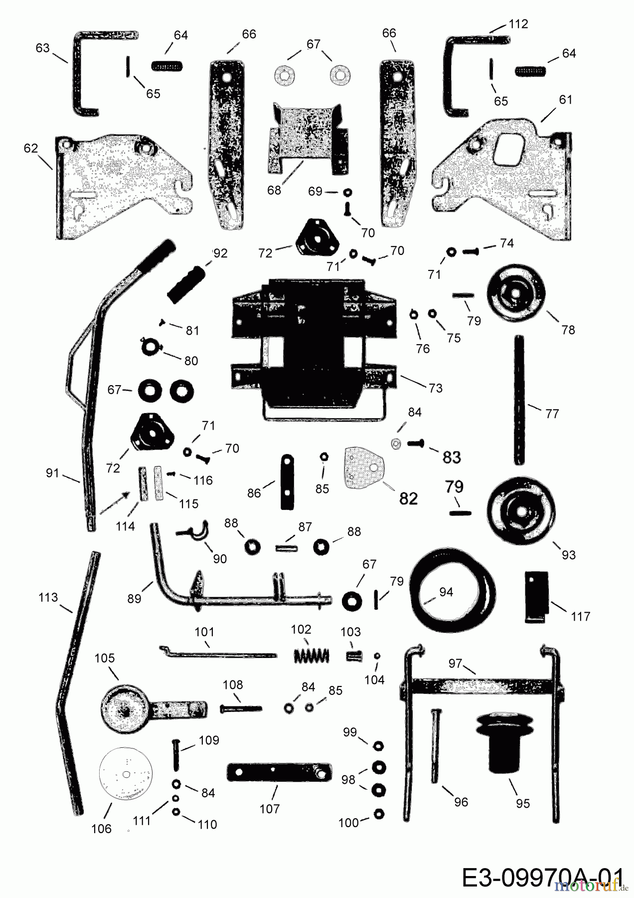  MTD Zubehör Zubehör Garten- und Rasentraktoren Frontkehrmaschine FK 105 196-226C678  (2019) Aushebung, Räder