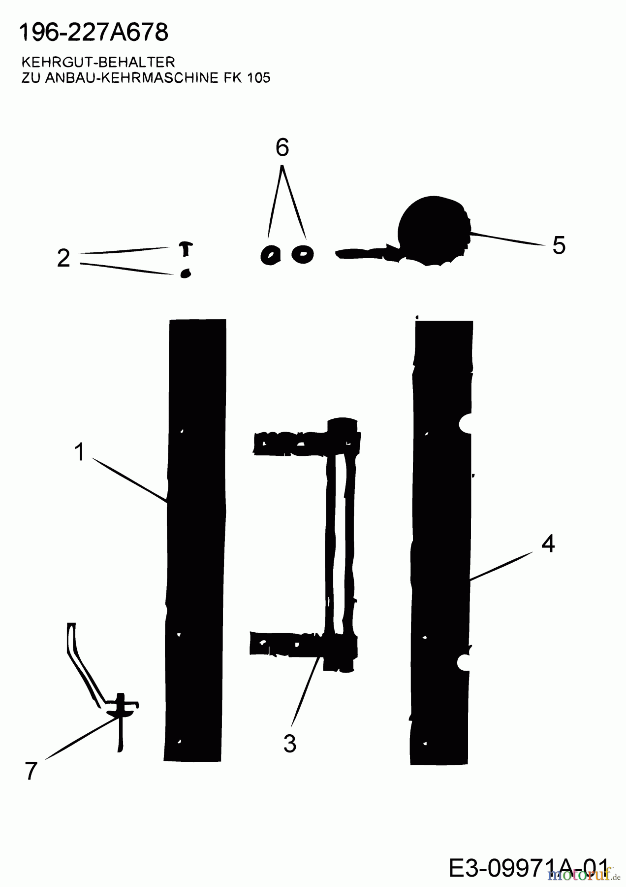  MTD Zubehör Zubehör Garten- und Rasentraktoren Kehrgutbehälter für FK 105 196-227A678  (2019) Kehrgutbehälter