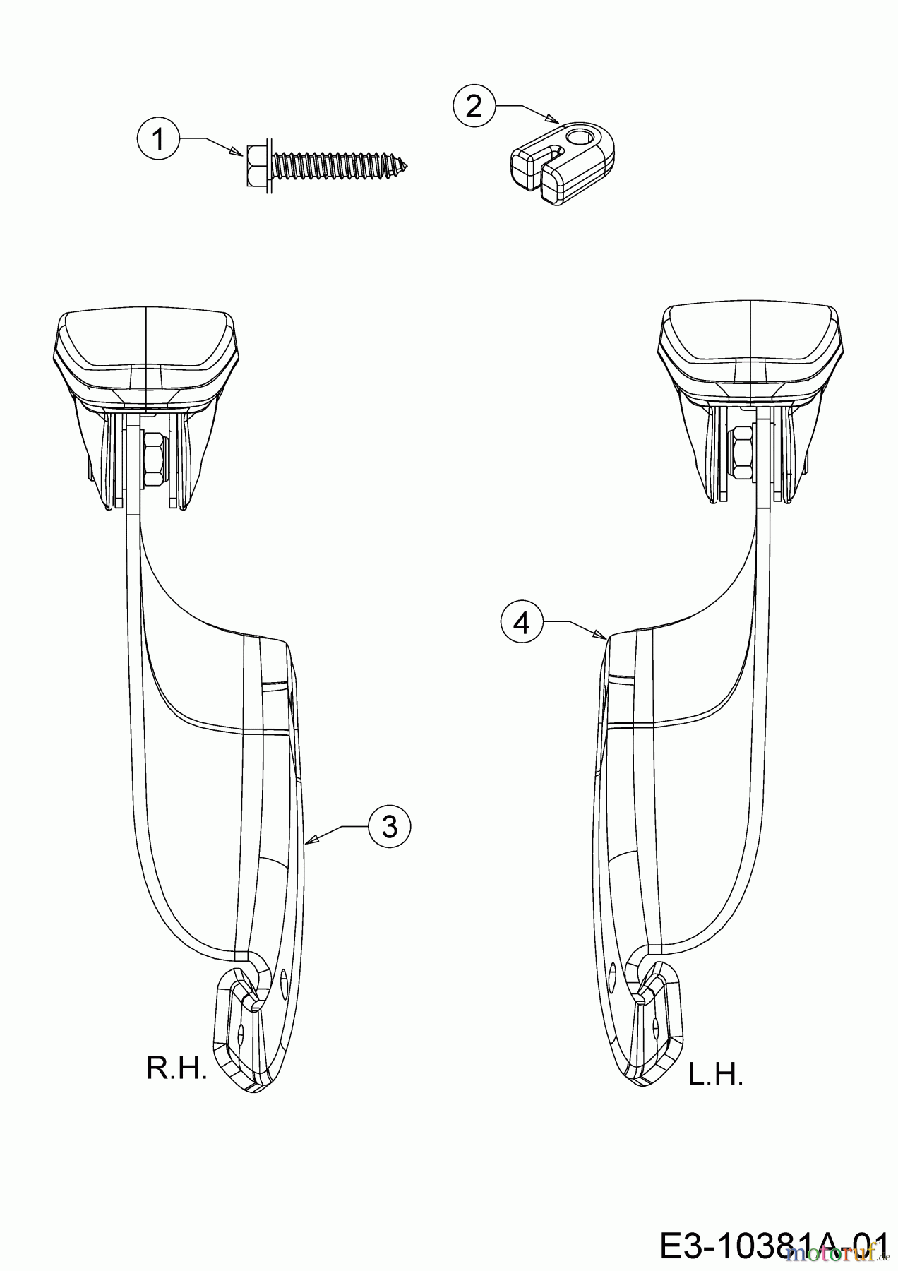  MTD Zubehör Zubehör Garten- und Rasentraktoren Armlehnen für Sitze für A Serie (NX-15) WOLF-Garten 196-564-603  (2019) Armlehnen Cub Cadet