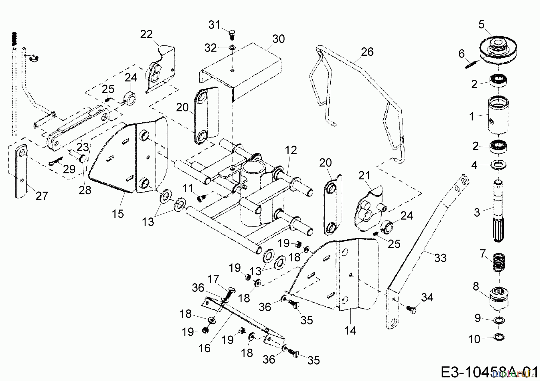  MTD Zubehör Zubehör Garten- und Rasentraktoren Frontkehrmaschine TK 520 196-603-000  (2019) Aushebung