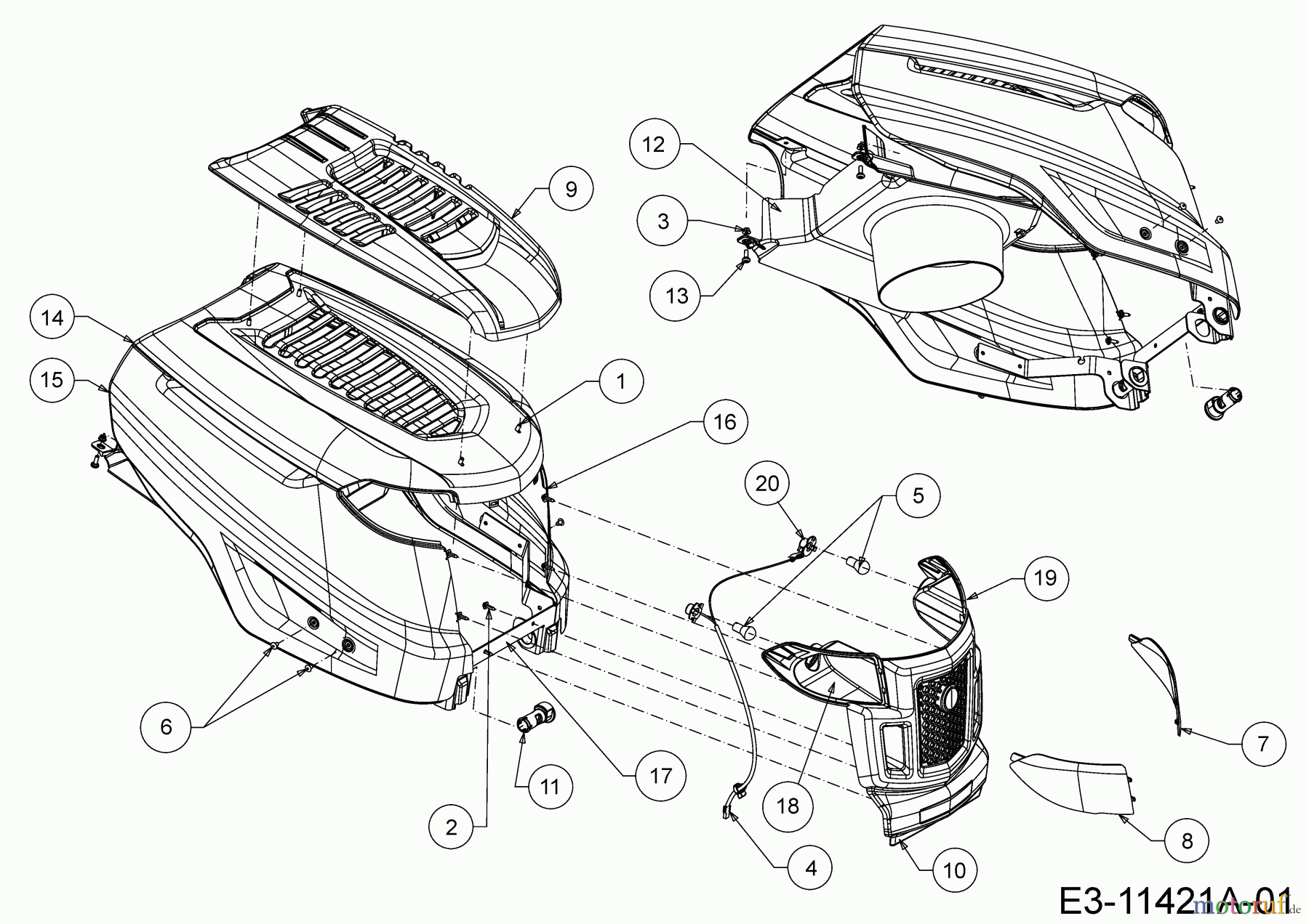  Verts Loisirs Rasentraktoren VL 117 H 13BTA1KT617 (2022) Motorhaube K-Style