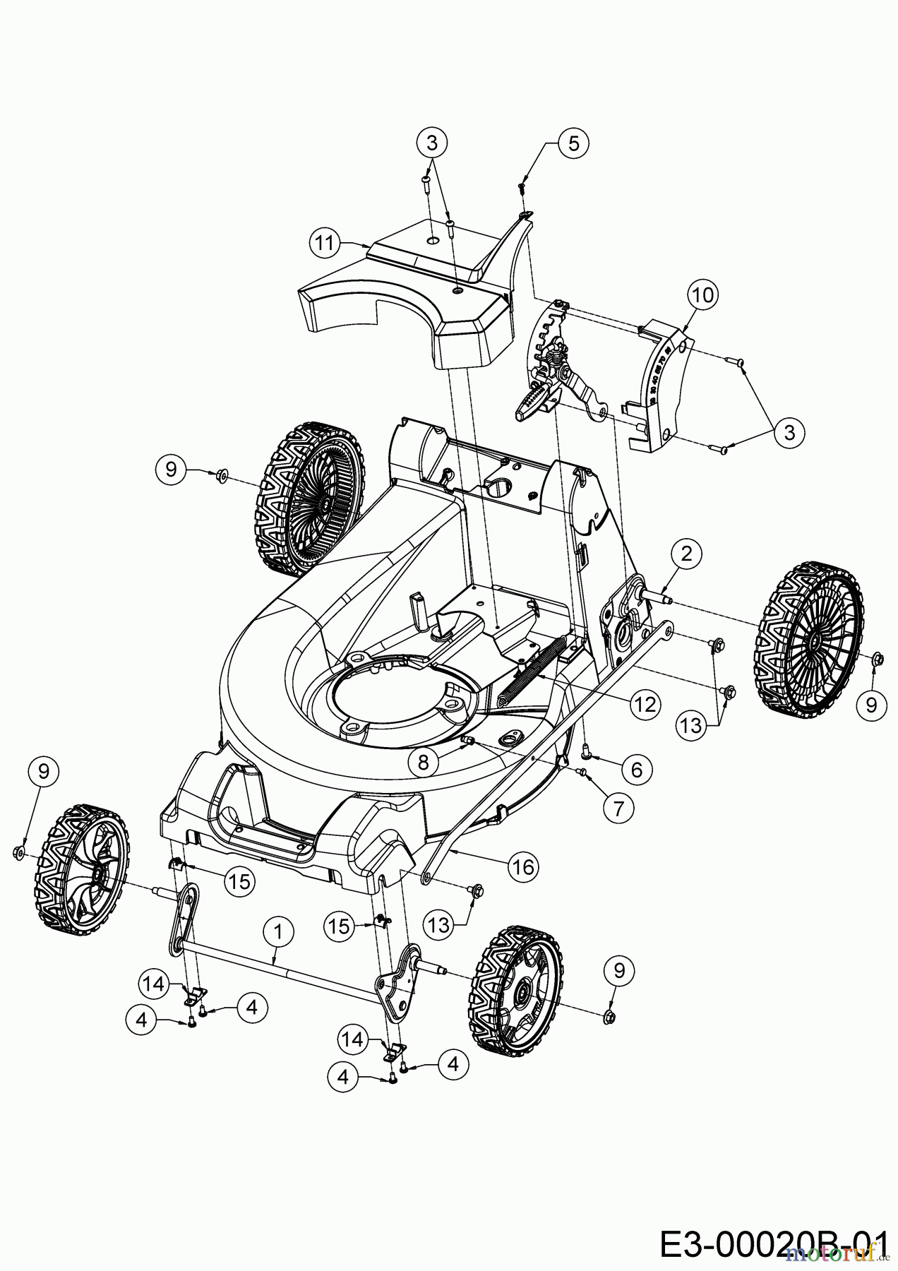  Cub Cadet Motormäher mit Antrieb XM3 ER53 12AQZBK2603 (2019) Höhenverstellung