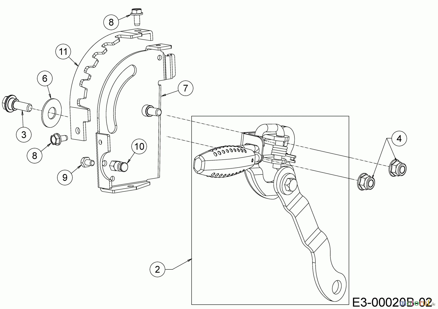  Cub Cadet Motormäher mit Antrieb XM3 ER53 12AQZBK2603 (2019) Höhenverstellhebel, Raste