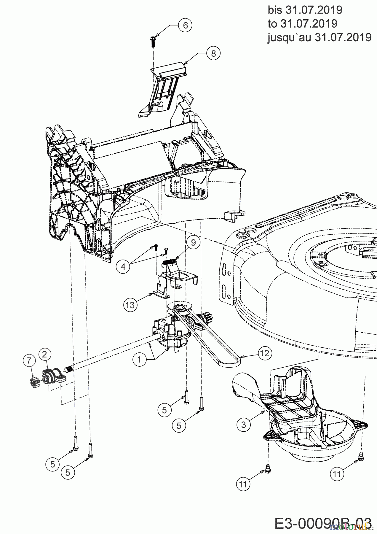  Cub Cadet Motormäher mit Antrieb LM2 DR53 12D-PRKC603 (2019) Getriebe, Keilriemen bis 31.07.2019