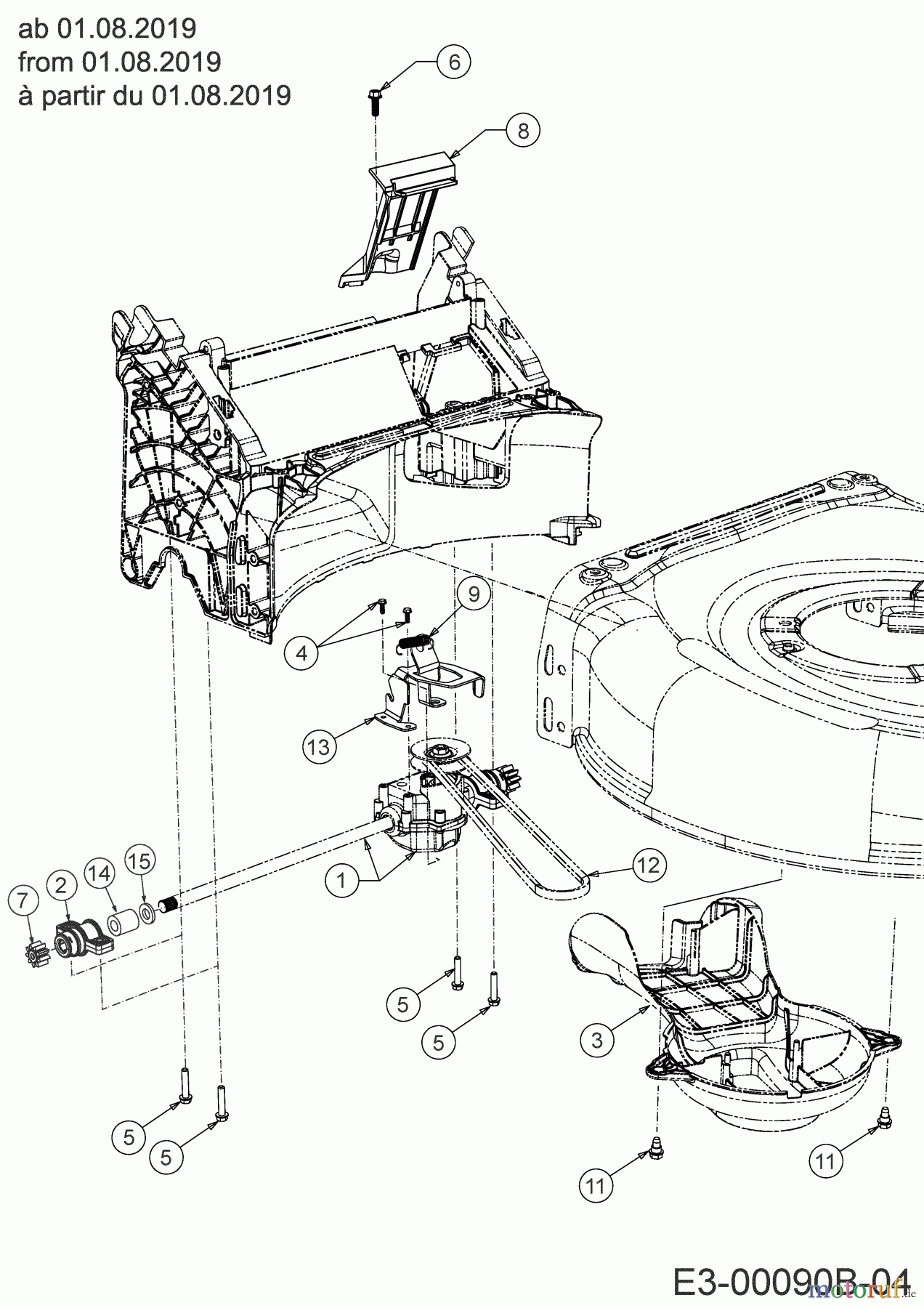  Cub Cadet Motormäher mit Antrieb LM2 DR53 12D-PRKC603 (2019) Getriebe, Keilriemen ab 01.08.2019