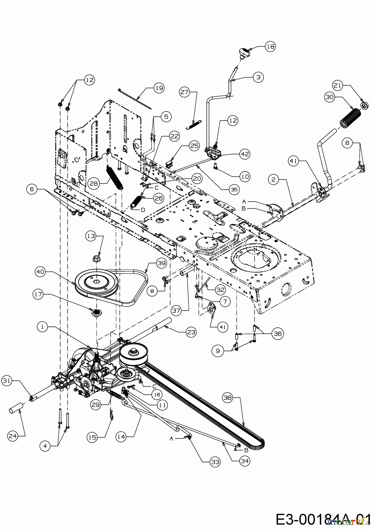  Cub Cadet Rasentraktoren LT1 NS96 13AB76DF603  (2020) Fahrantrieb