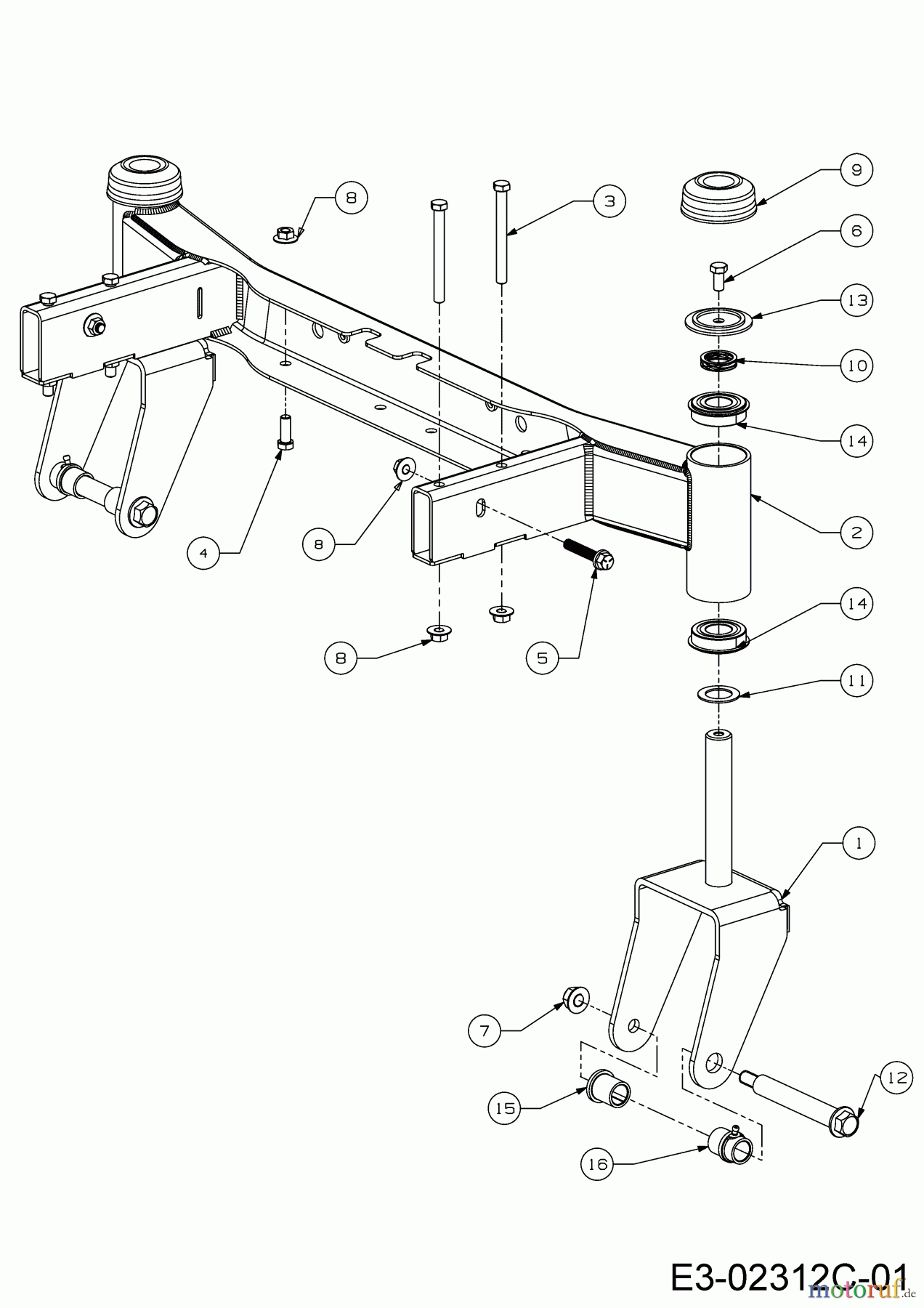  Cub Cadet Zero Turn XZ1 107 17DMCACS603  (2019) Vorderachse