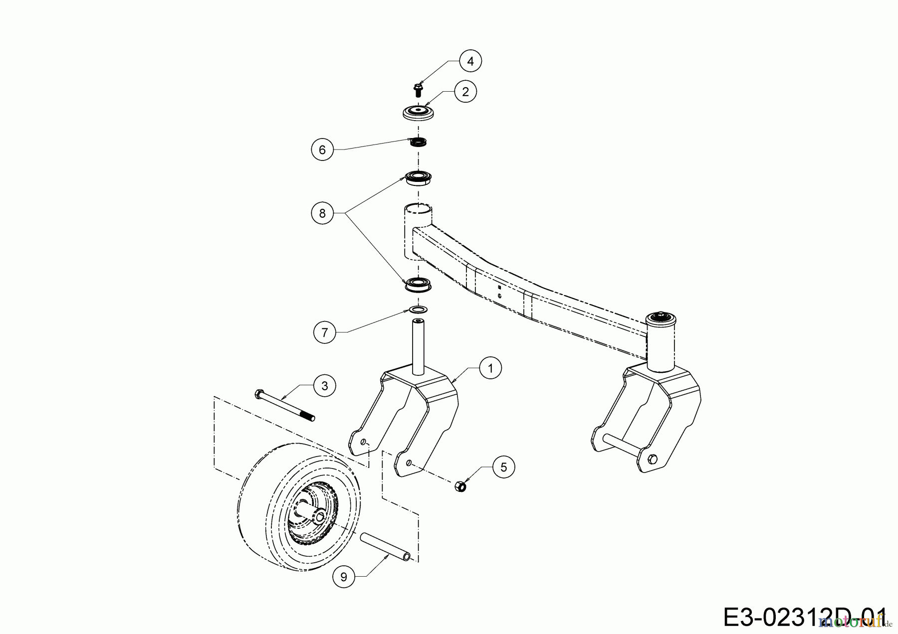  Cub Cadet Zero Turn XZ5 L107 17AAEACS603 (2020) Vorderachse