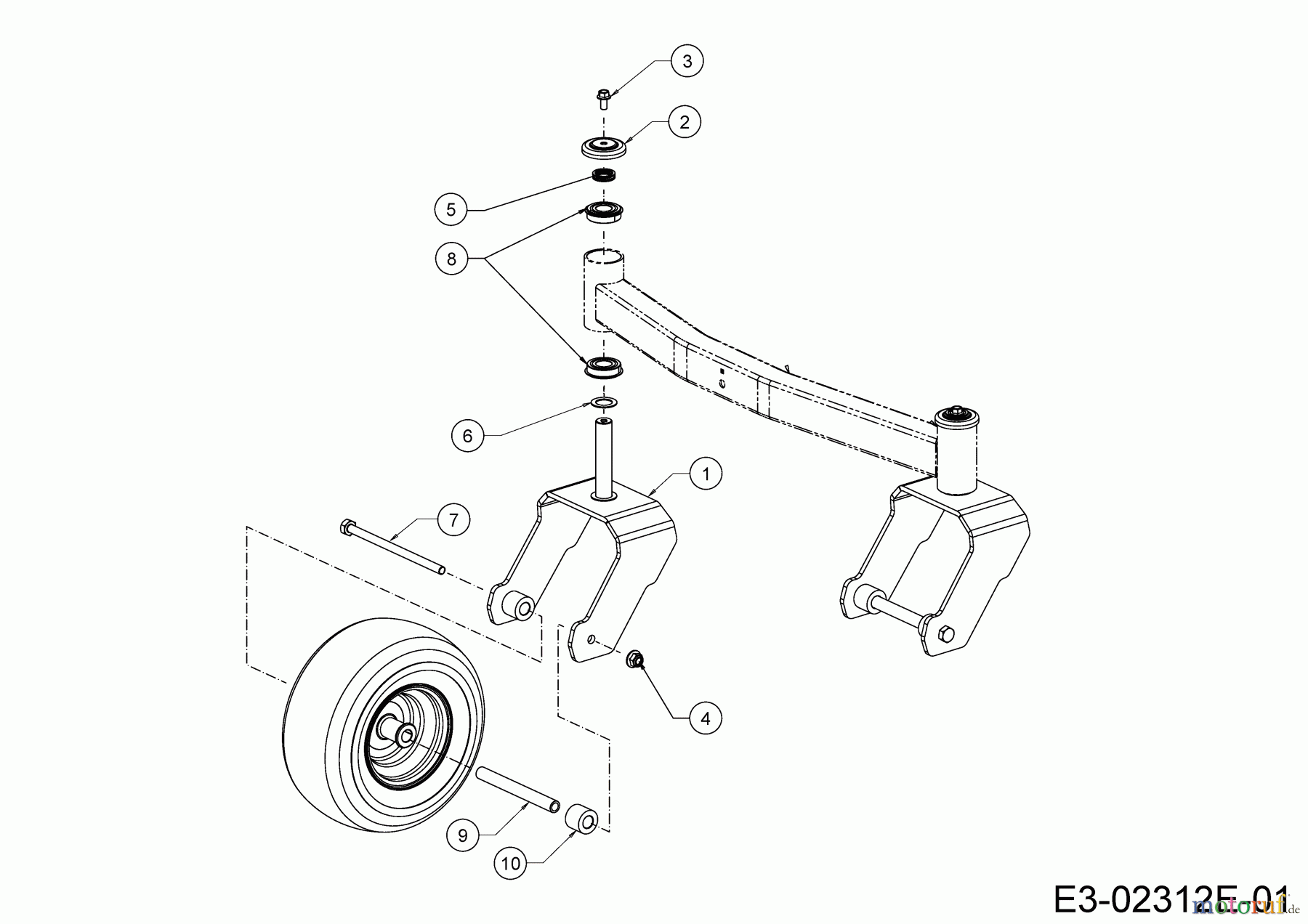  Cub Cadet Zero Turn XZ5 L137 17AIEACI603 (2020) Vorderachse