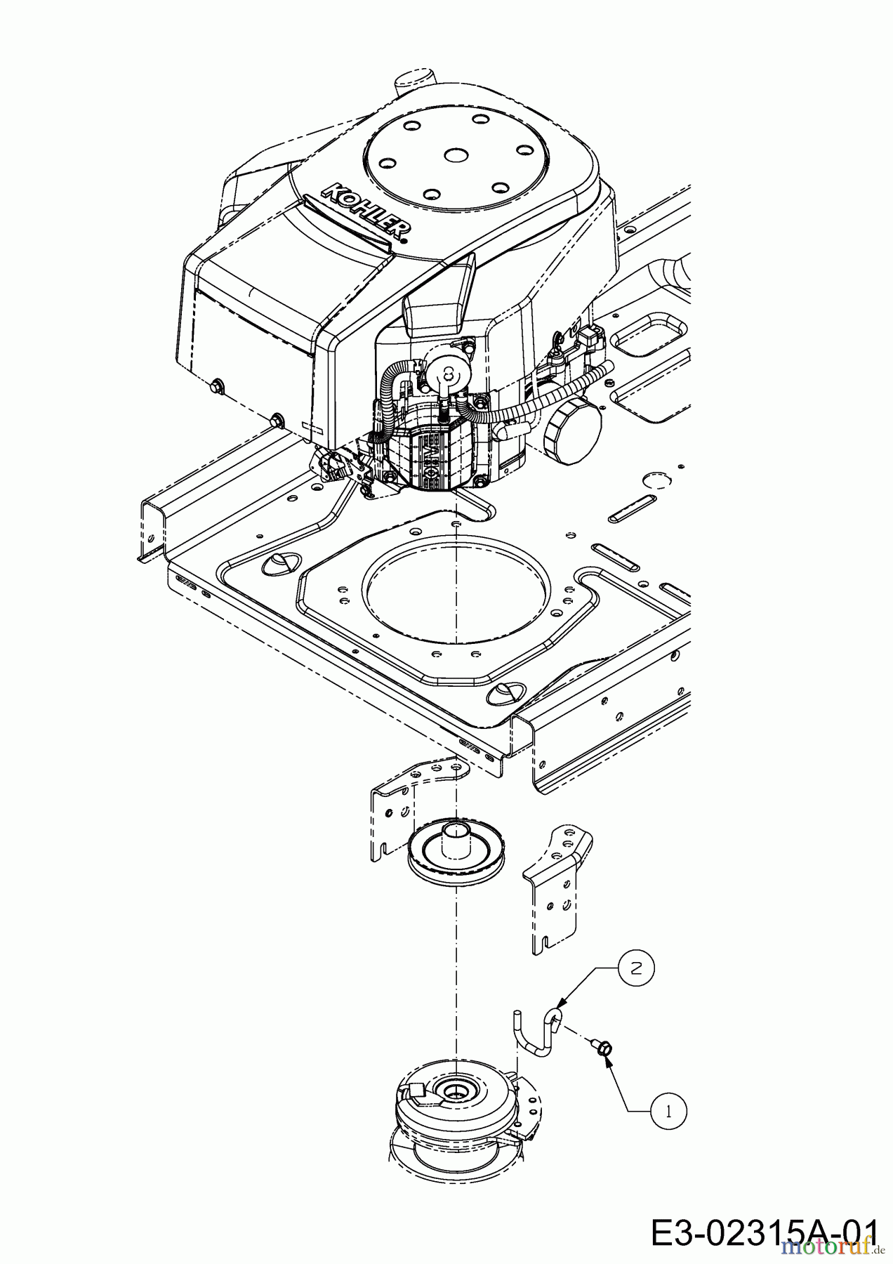  Cub Cadet Zero Turn XZ1 107 17DMCACS603  (2019) Haltebügel Elektromagnetkupplung