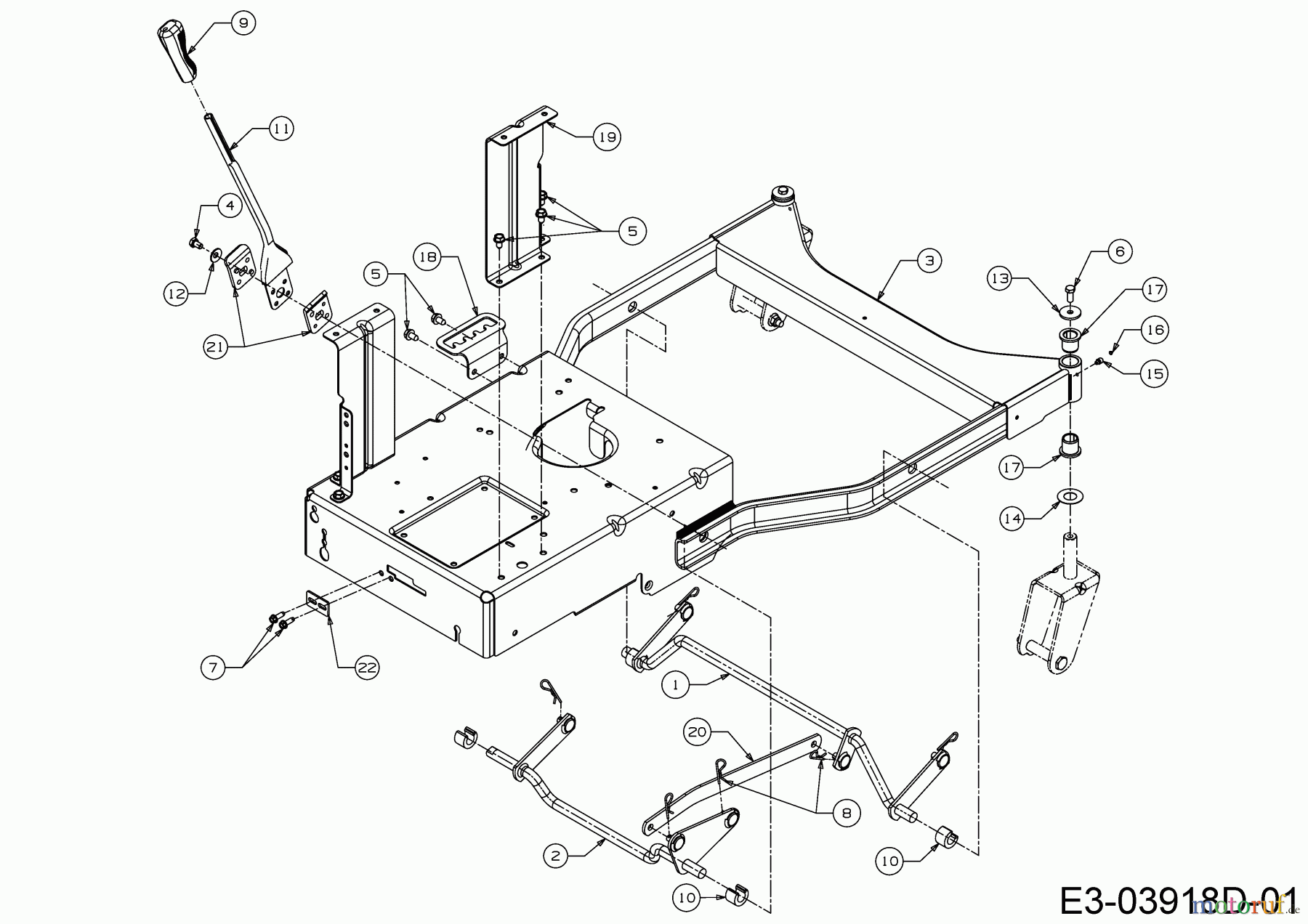  Cub Cadet Motormäher mit Antrieb XM3 KR84ES 12AE764U603 (2020) Mähwerksaushebung, Rahmen