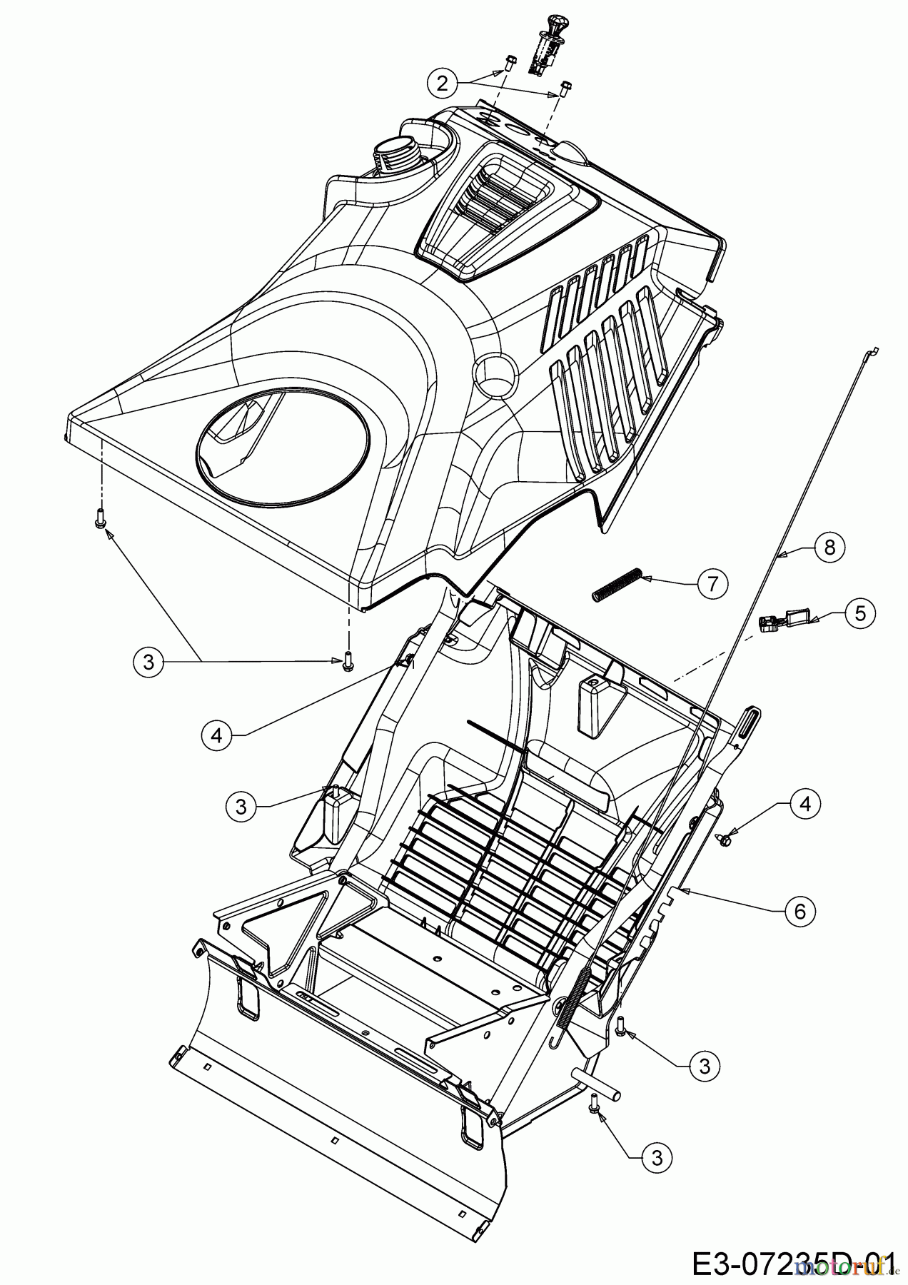  Cub Cadet Schneefräsen 221 LHP 31AR2T6D603  (2020) Motorabdeckung