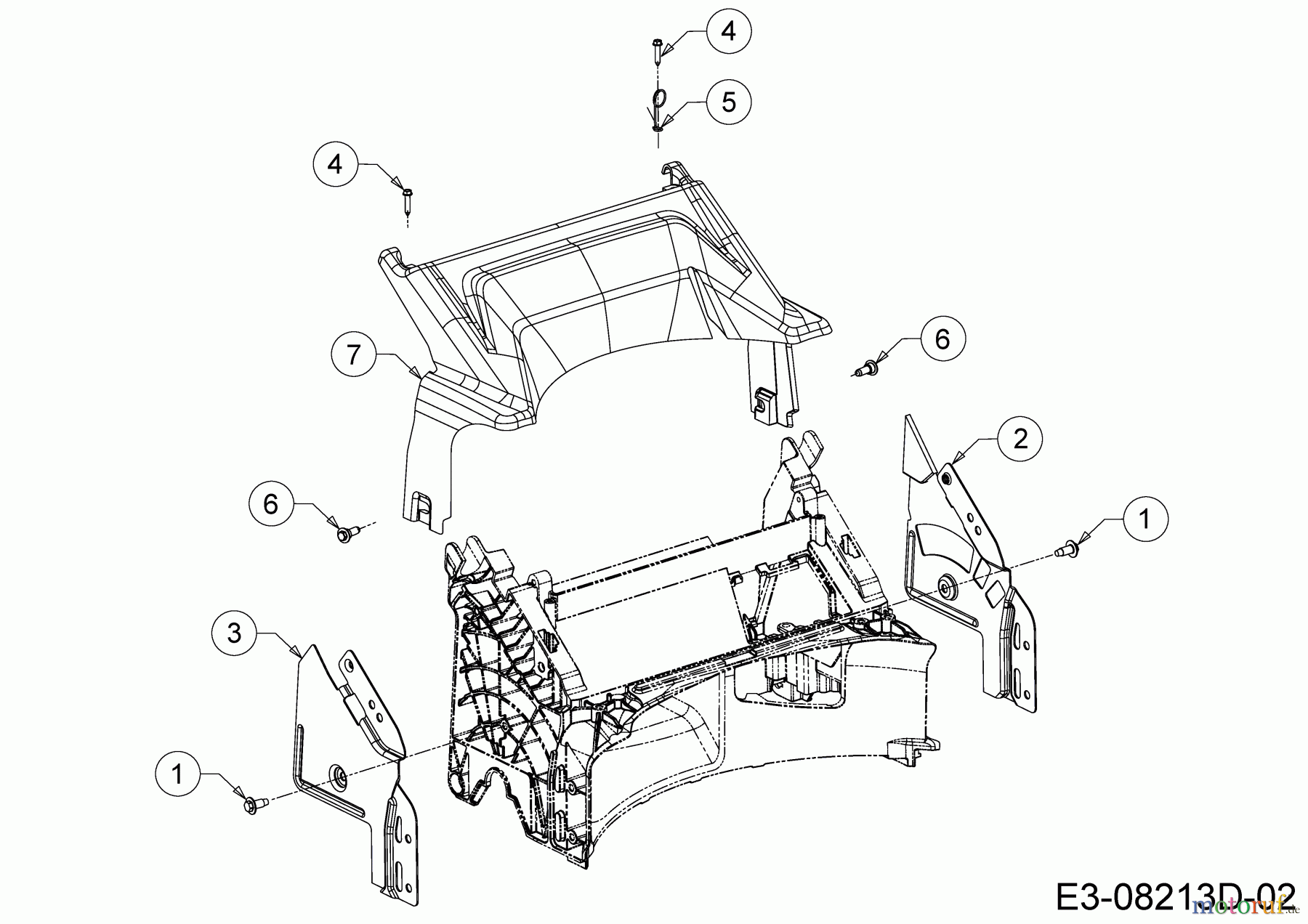  Cub Cadet Motormäher mit Antrieb LM2 DR53 12C-PRKC603  (2019) Abdeckung hinten, Holmbraketten