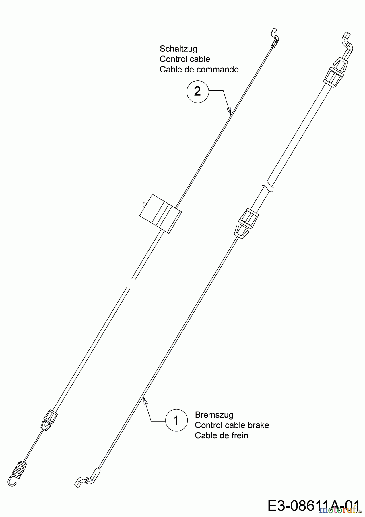  Cub Cadet Motormäher mit Antrieb LM2 CR46 12B-TS5C603 (2019) Bremszug, Schaltzug