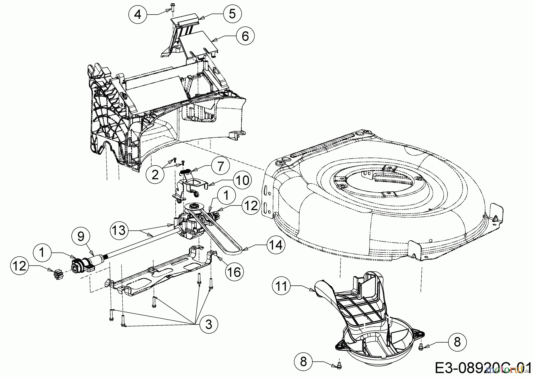  Cub Cadet Motormäher mit Antrieb LM3 CR46SG 12ABTV5E603G  (2019) Getriebe, Keilriemen