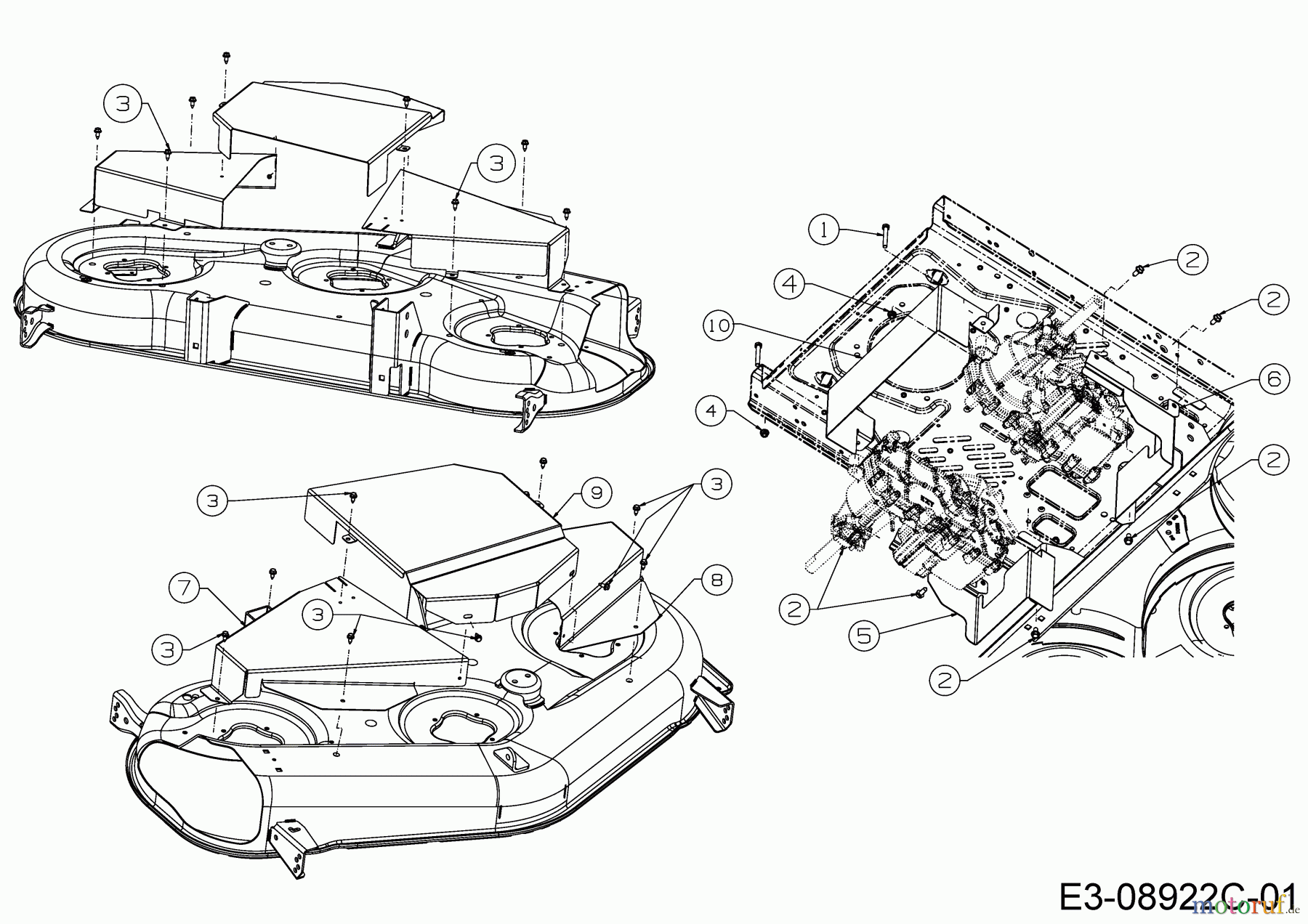  Cub Cadet Zero Turn XZ2 127 17AICBYQ603  (2020) Mähwerksabdeckung