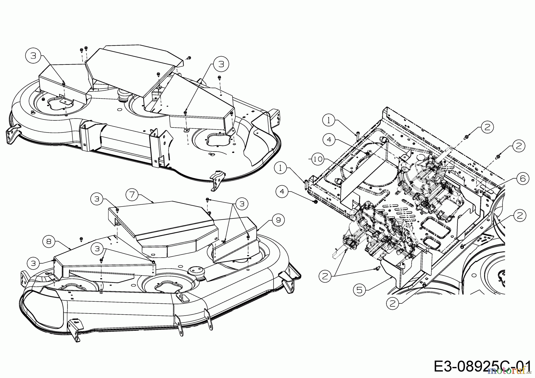  Cub Cadet Zero Turn XZ1 137 17CICACW603  (2019) Mähwerksabdeckung