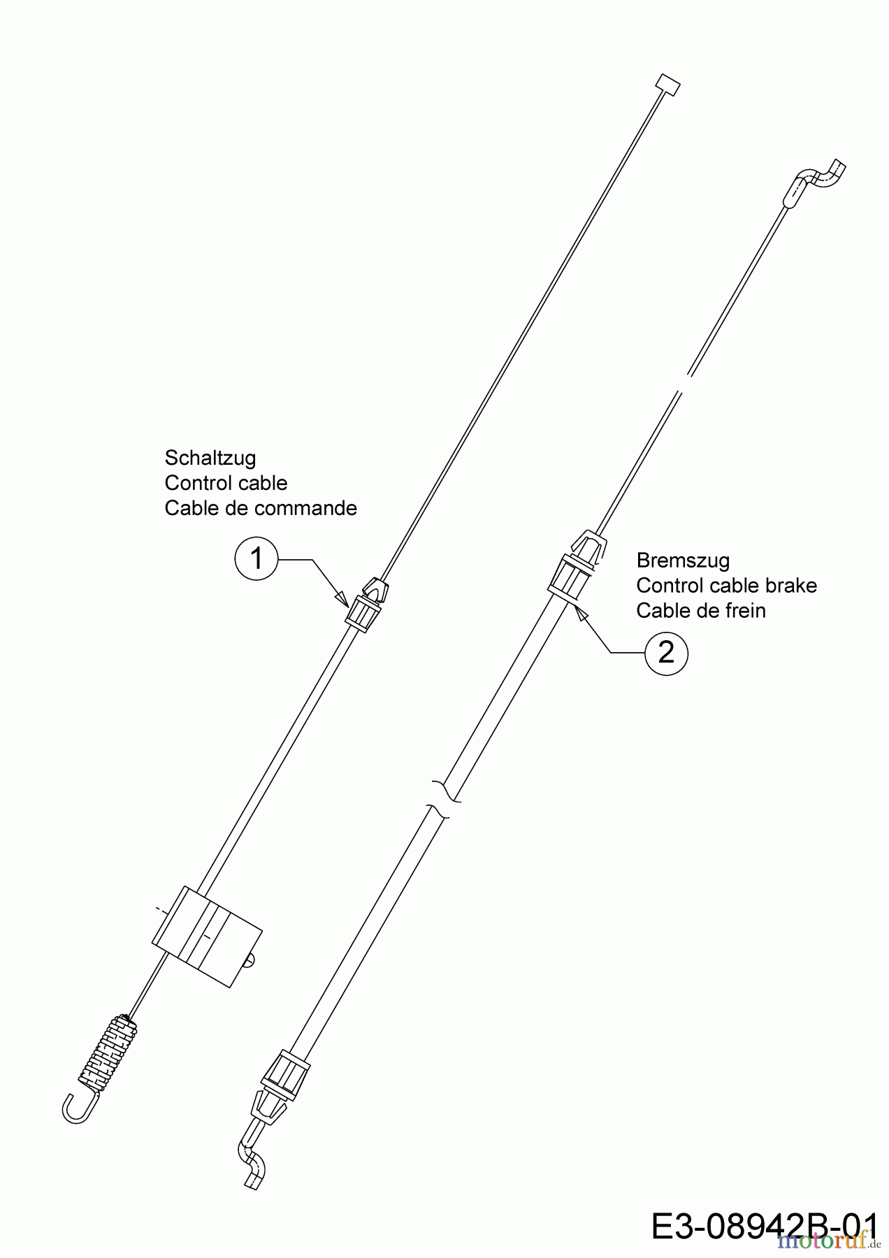  Cub Cadet Motormäher mit Antrieb LM1 DF53 12A-A02P603  (2019) Bremszug, Schaltzug