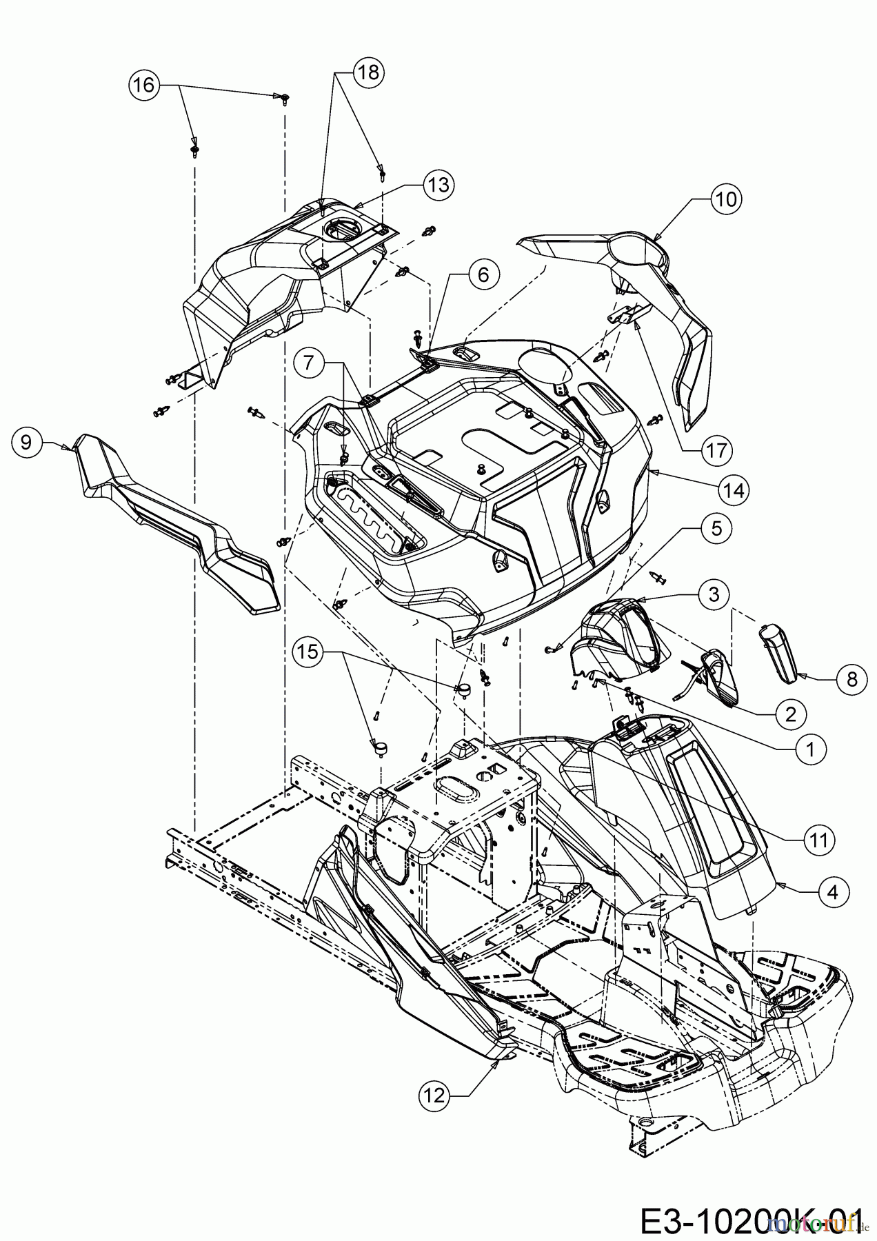  Cub Cadet E-Rasentraktoren LR2 ES76 33AA27JD603 (2020) Verkleidungen