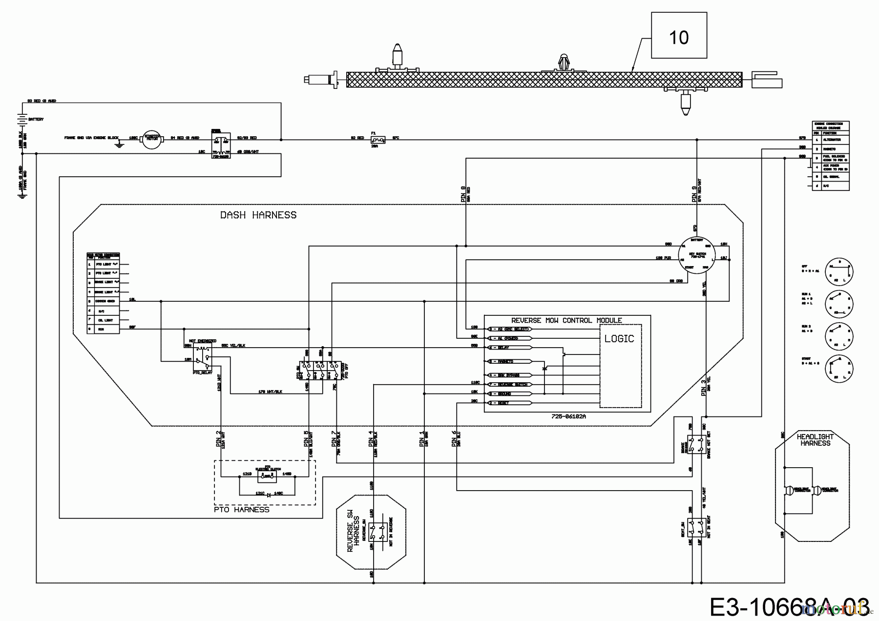  Cub Cadet Rasentraktoren XT2 PR106IE 13BZA1CR603  (2020) Schaltplan Elektromagnetkupplung