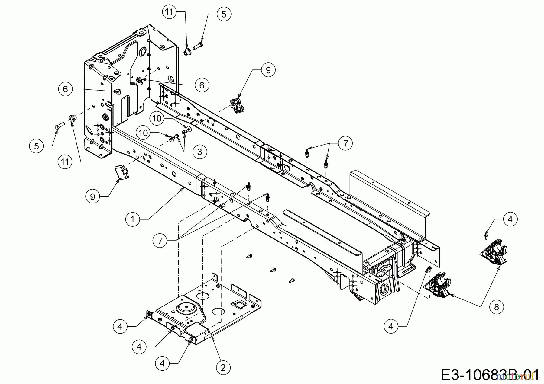  Cub Cadet E-Rasentraktoren XT2 ES107 33ABA7CS603 (2020) Rahmen